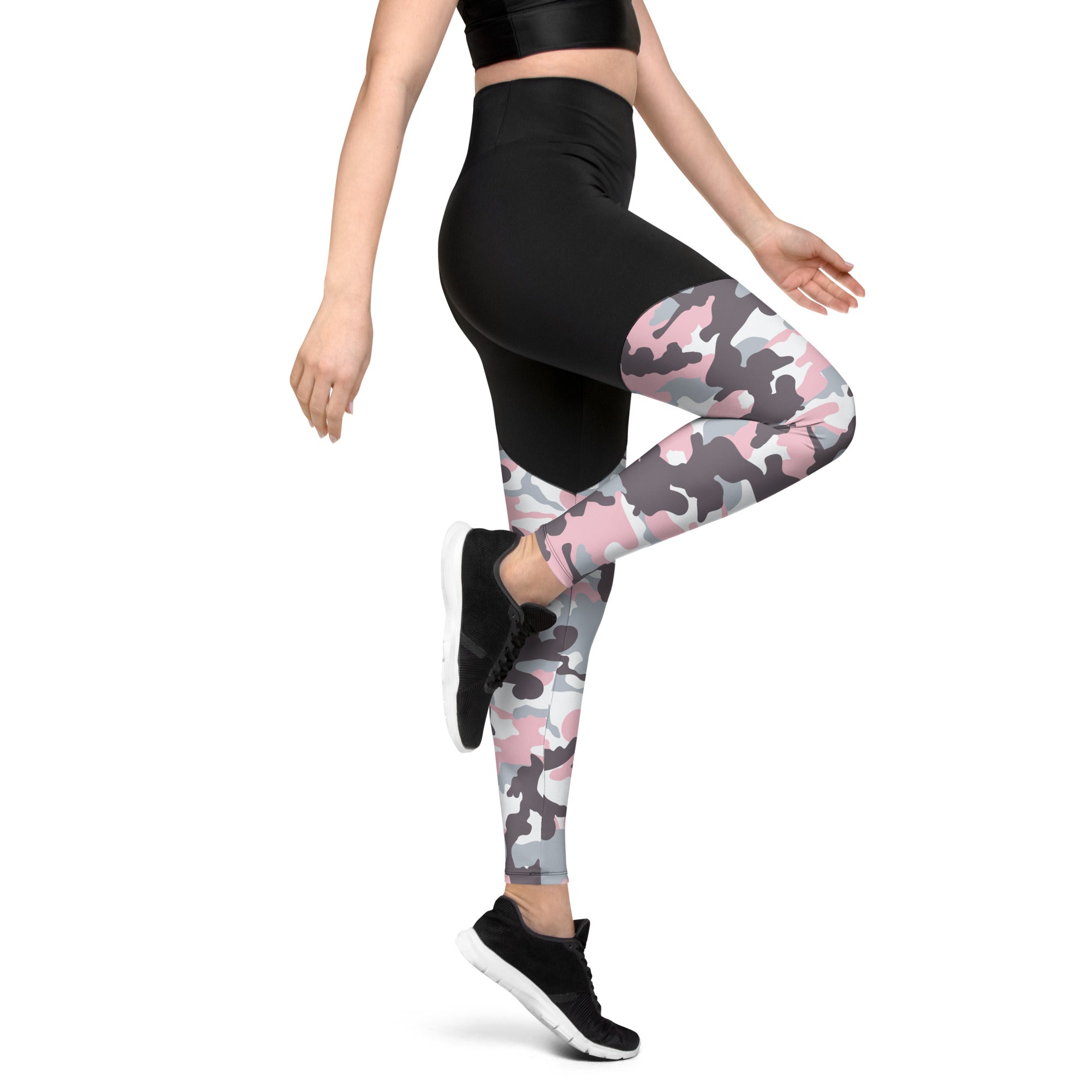 Sports Leggings Camo Light Pink