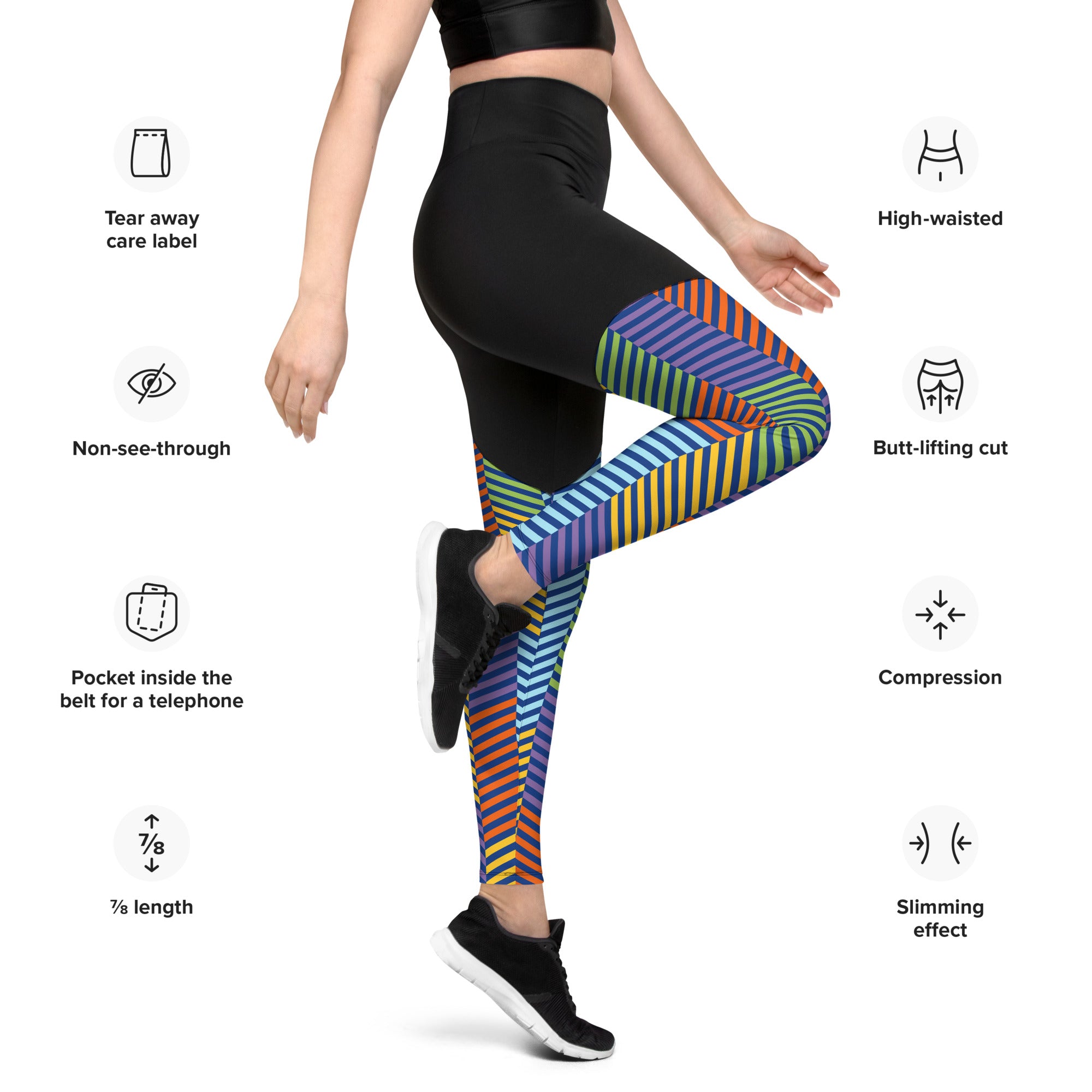 Sports Leggings Multicolor Lines