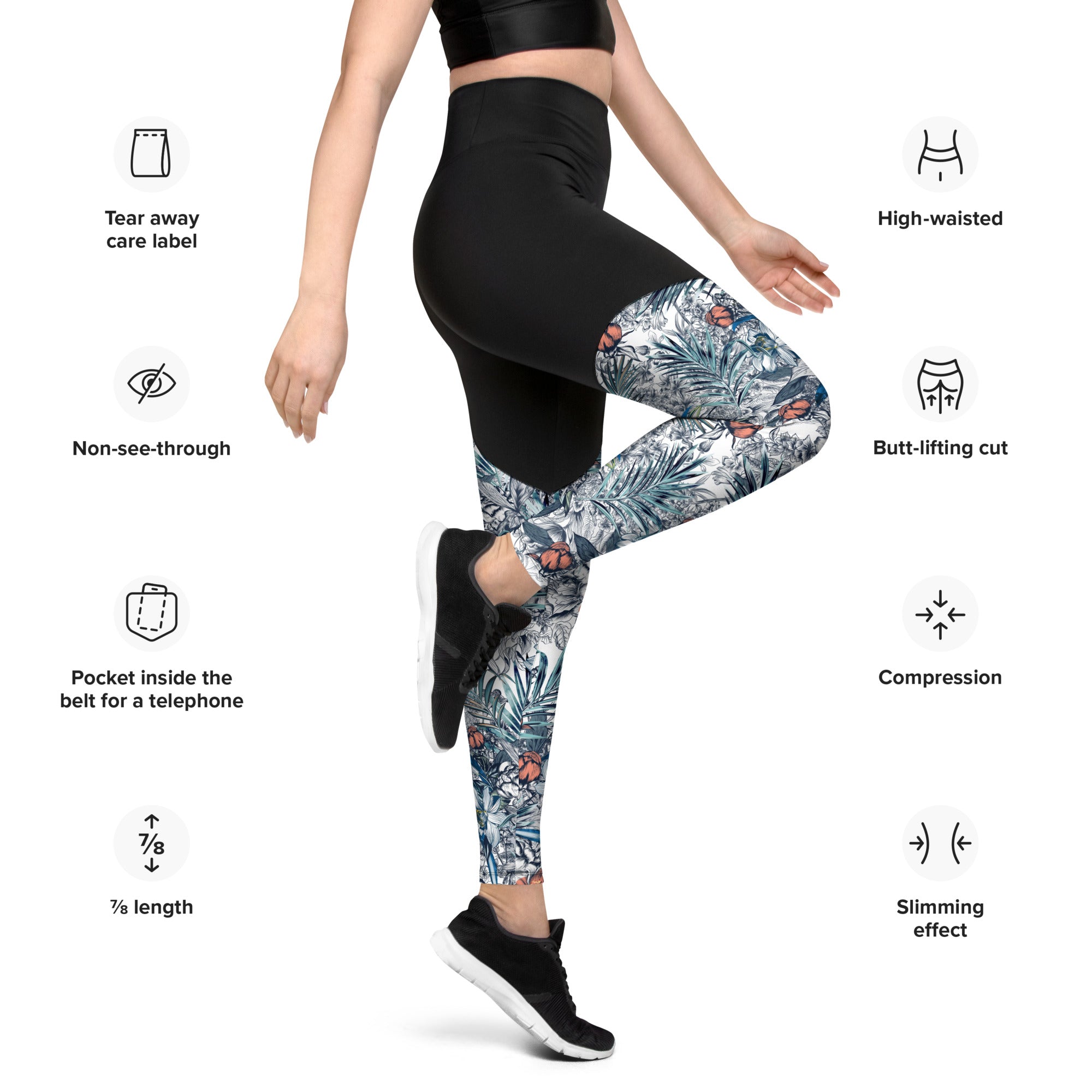 Sports Leggings Palm Leaves I