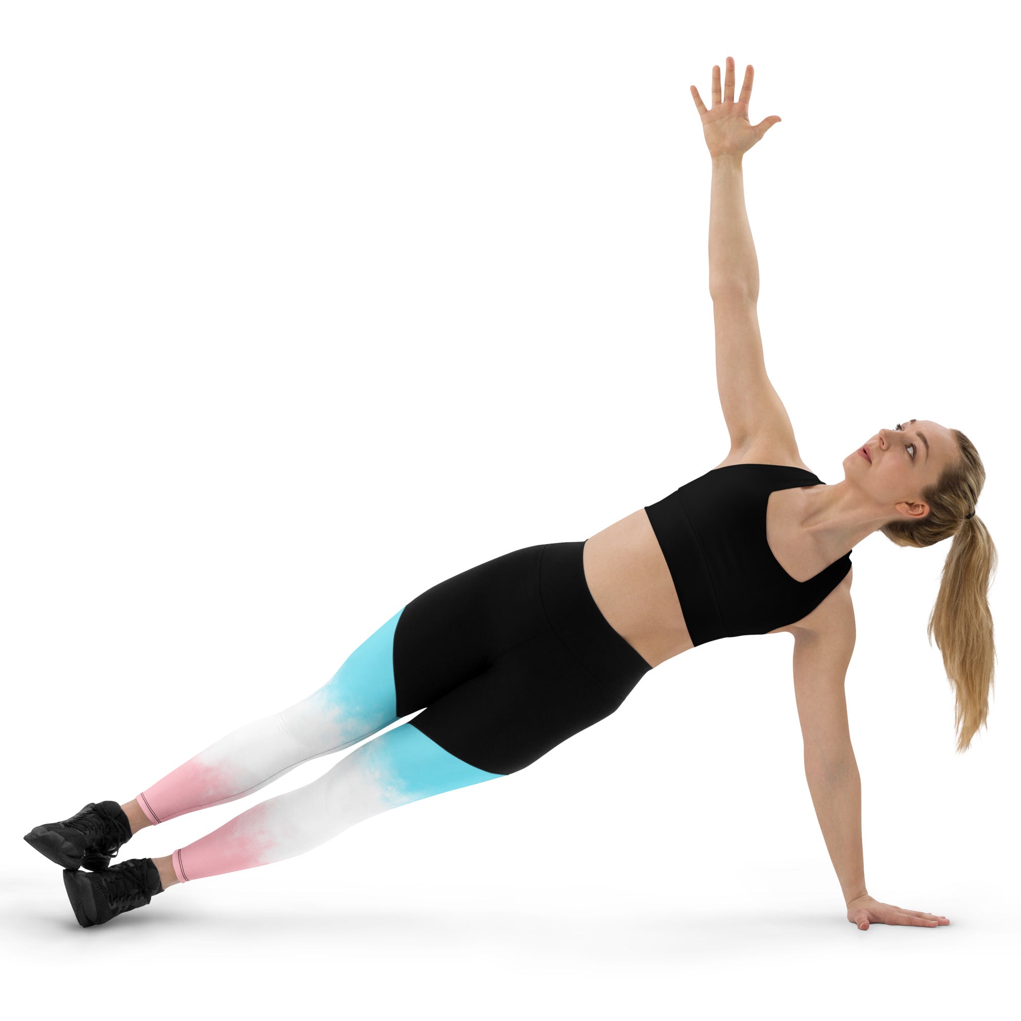 Sports Leggings Pink and Blue Gradient