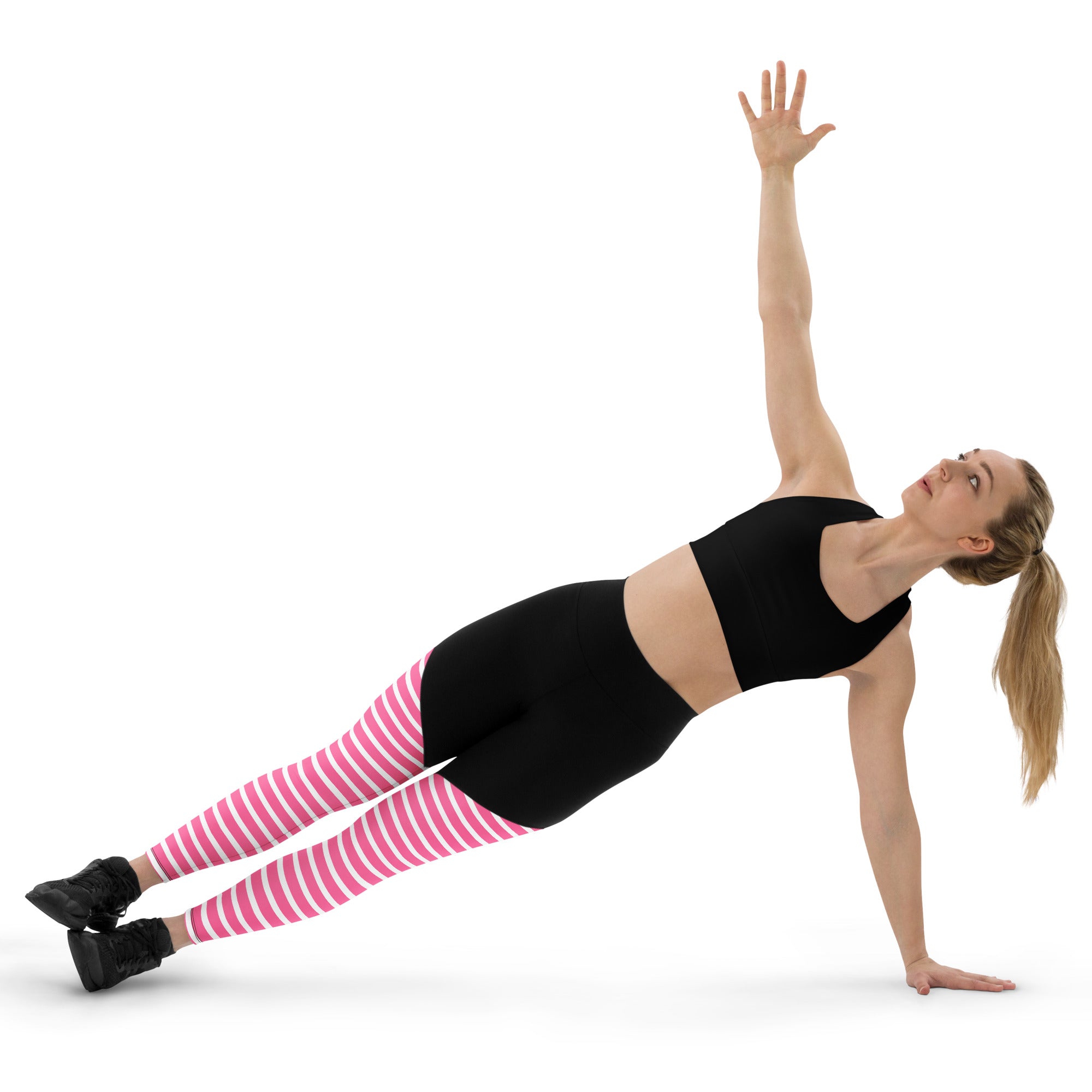 Sports Leggings Pink Stripes