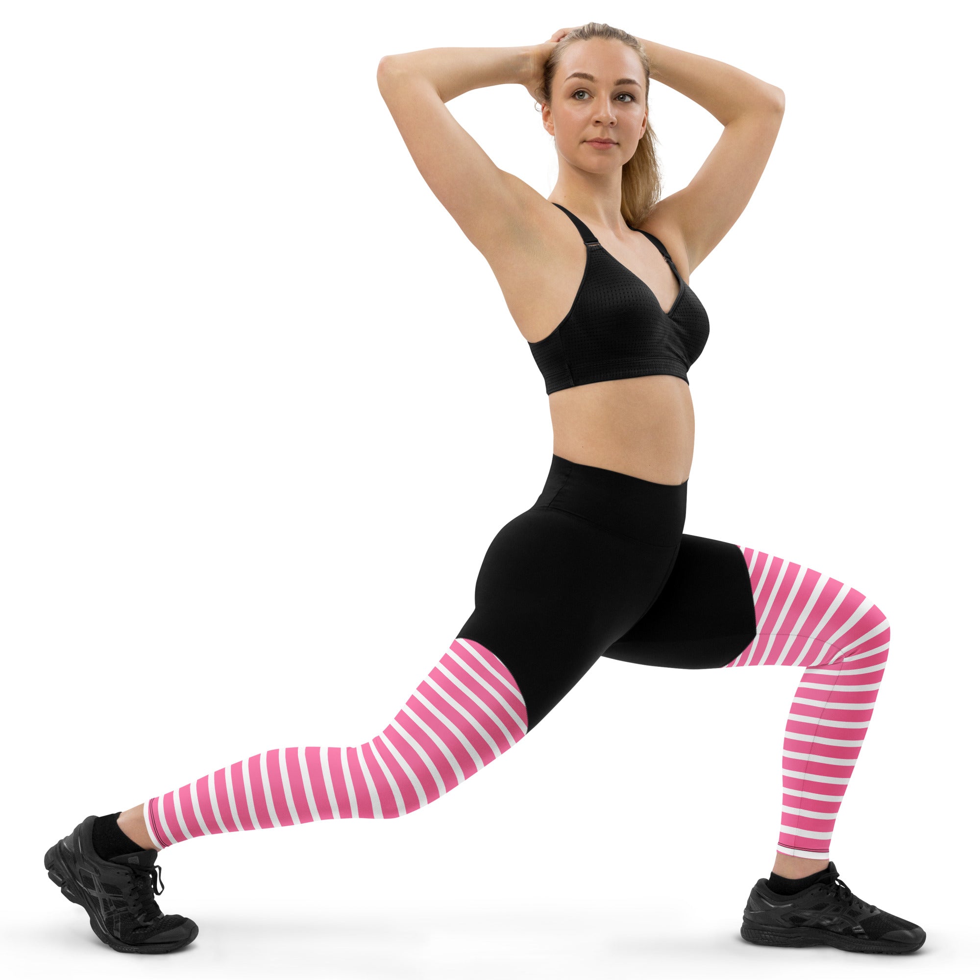 Sports Leggings Pink Stripes