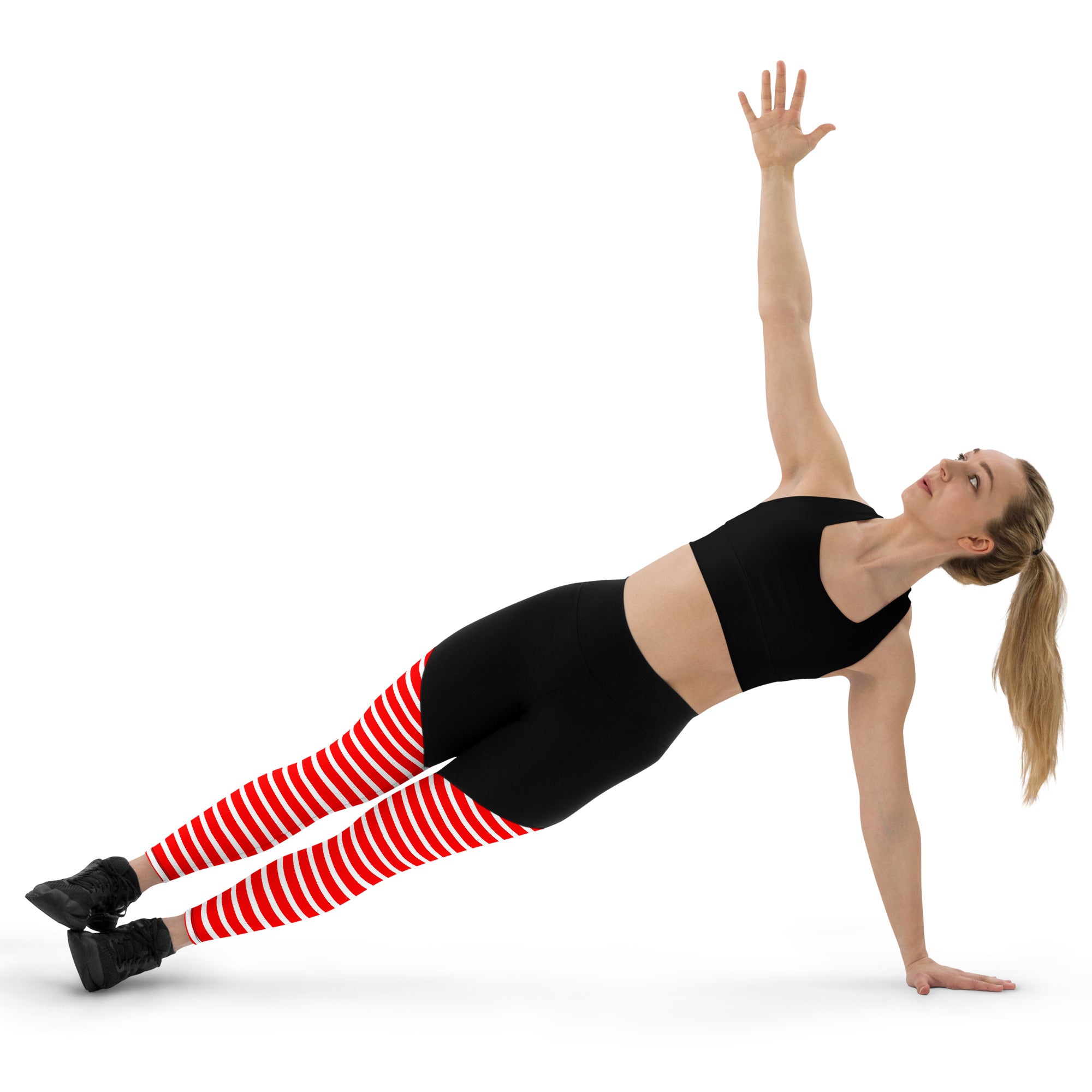 Sports Leggings Red Stripes
