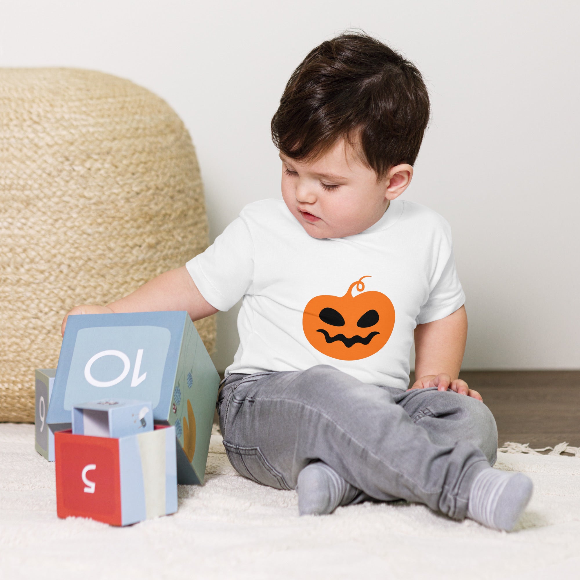 Toddler Short Sleeve Tee Scary Pumpkin I