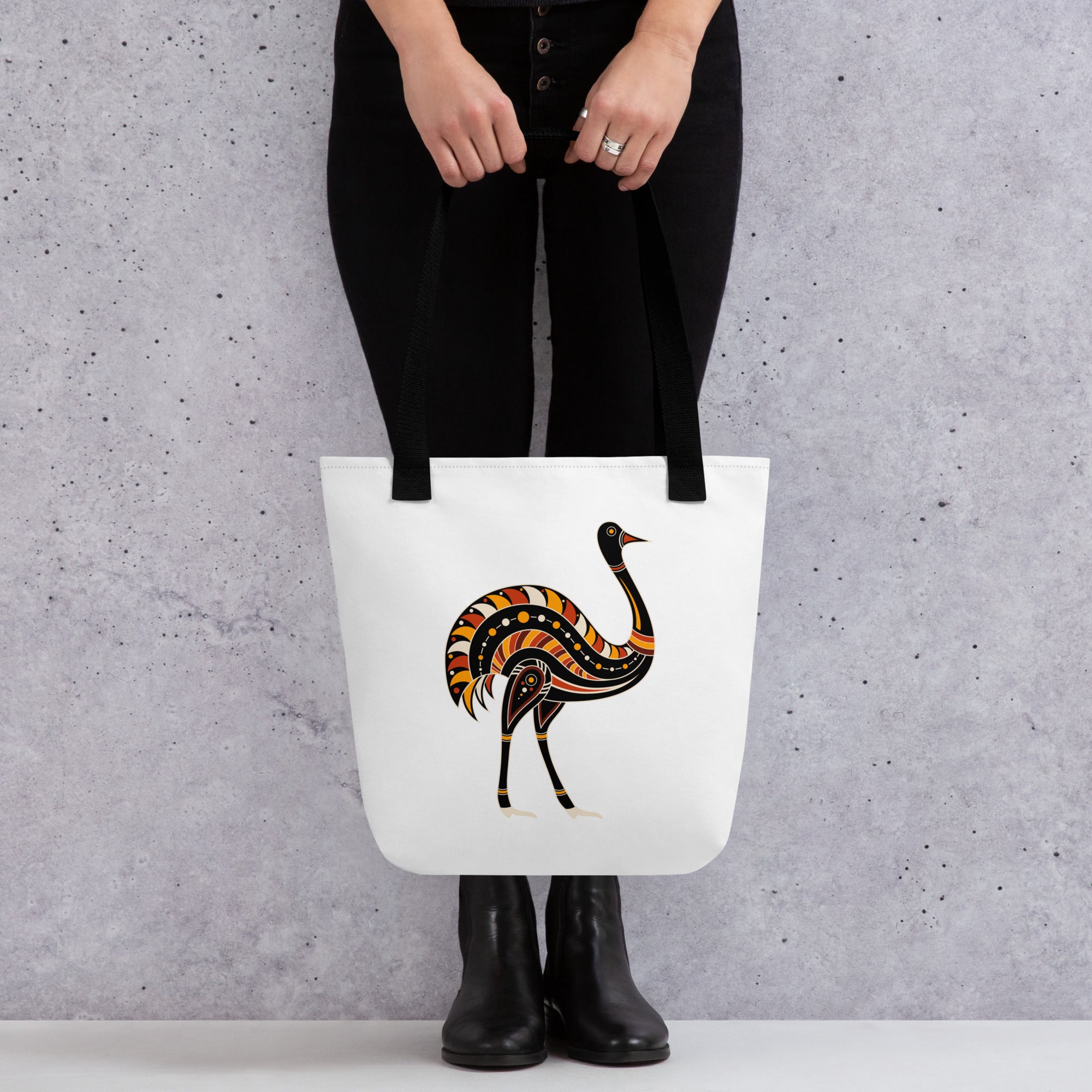 Tote bag Australian Tribal Figure Ostrich