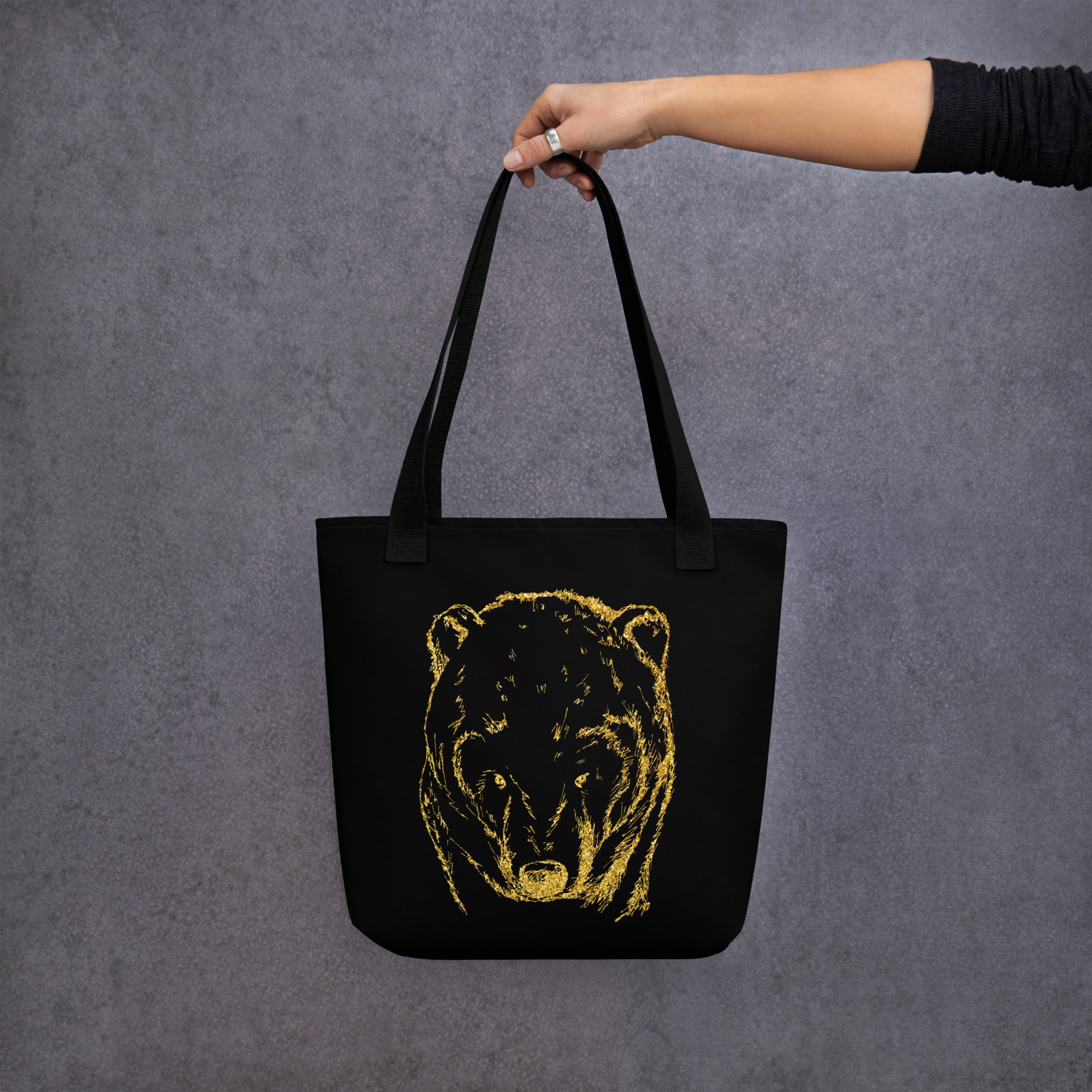 Tote bag Bear Black