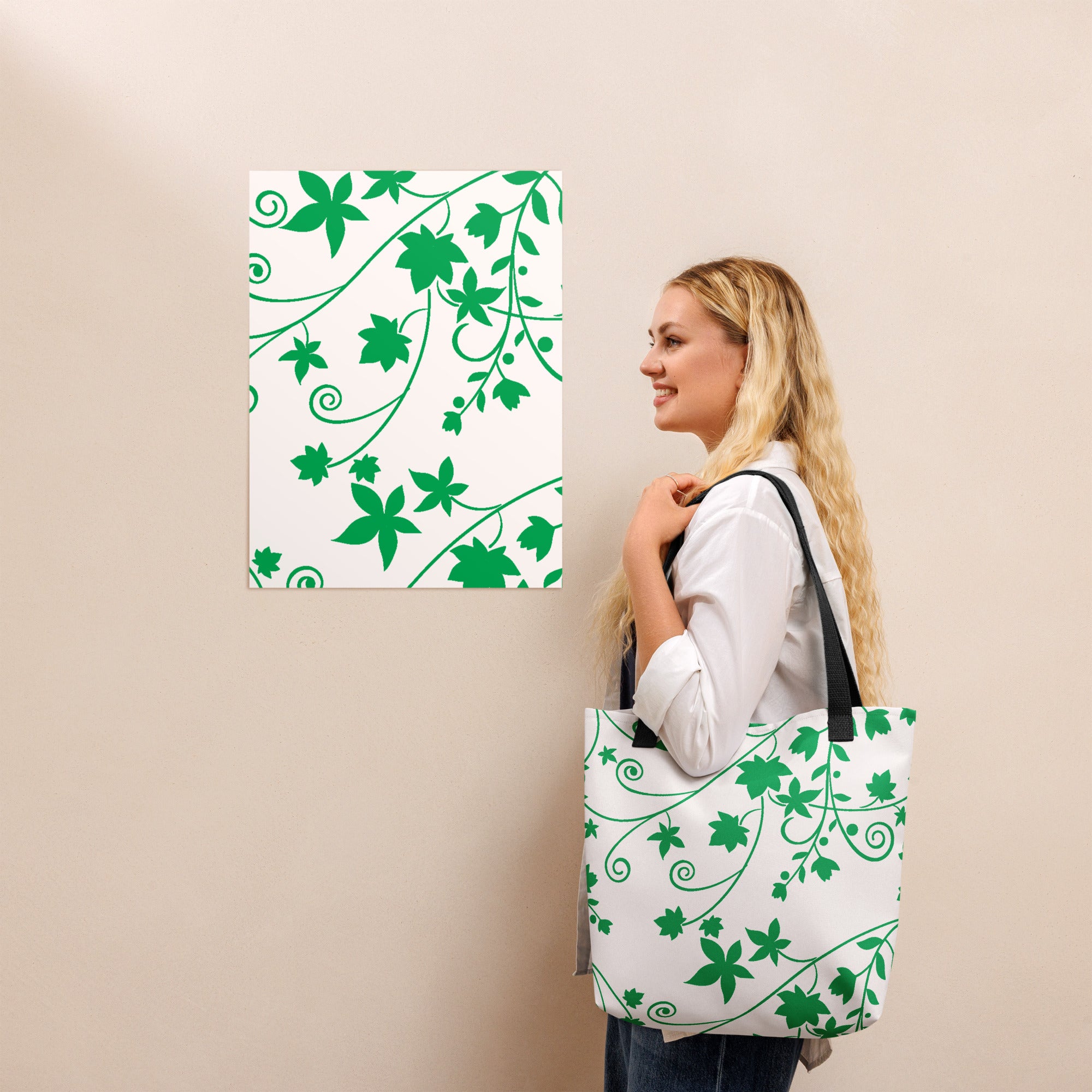 Tote bag Floral Swirls I