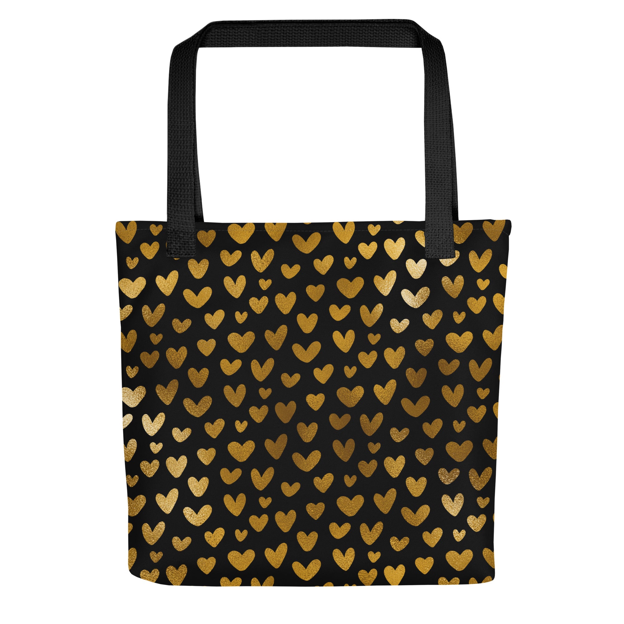Tote bag Hearts Black