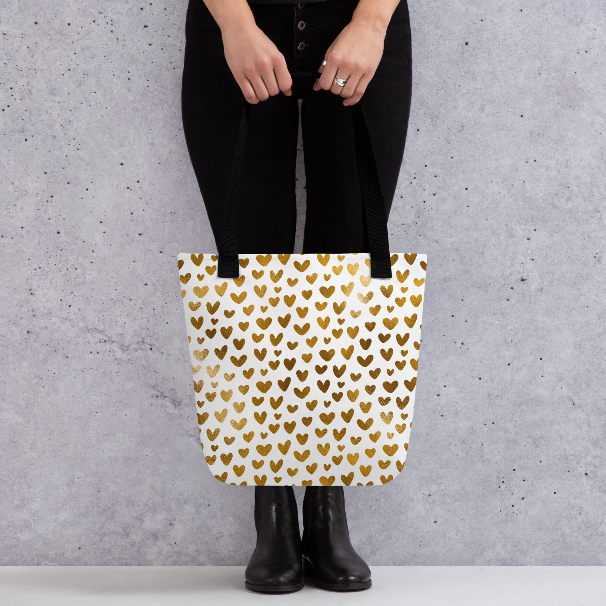Tote bag Hearts White
