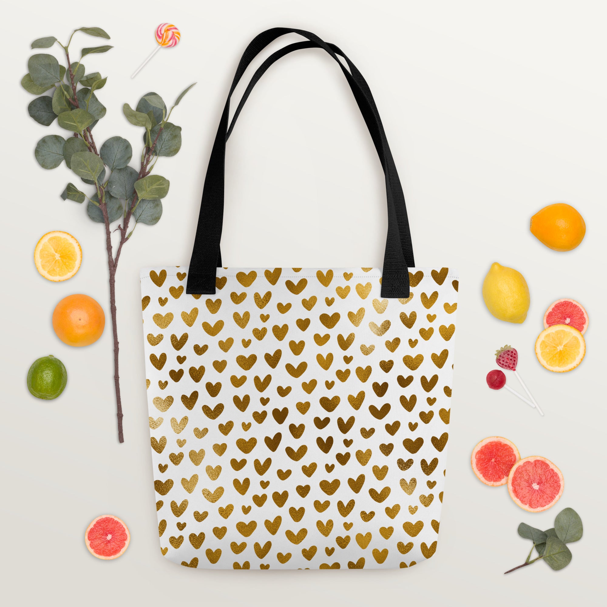 Tote bag Hearts White