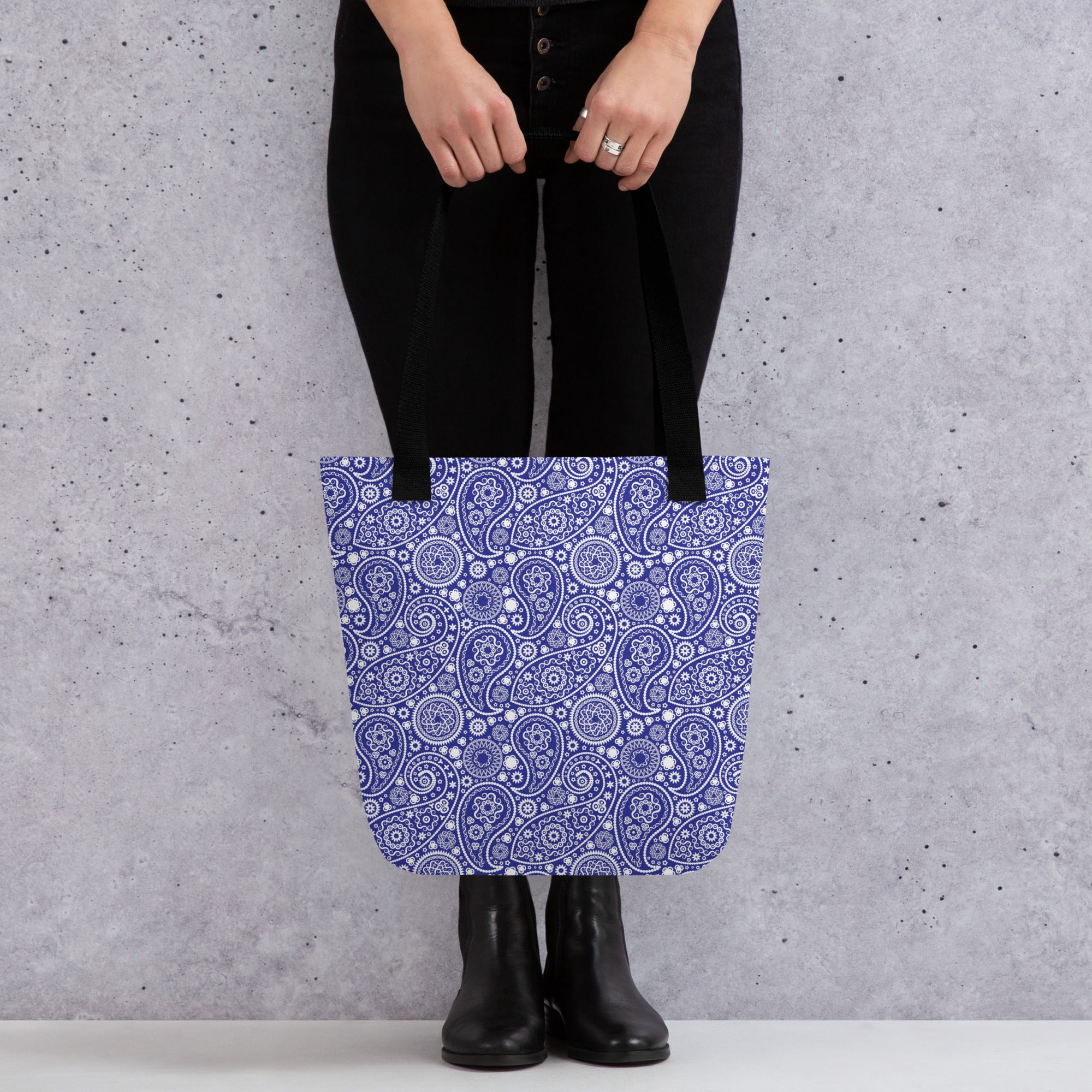 Tote bag Paisley Blue