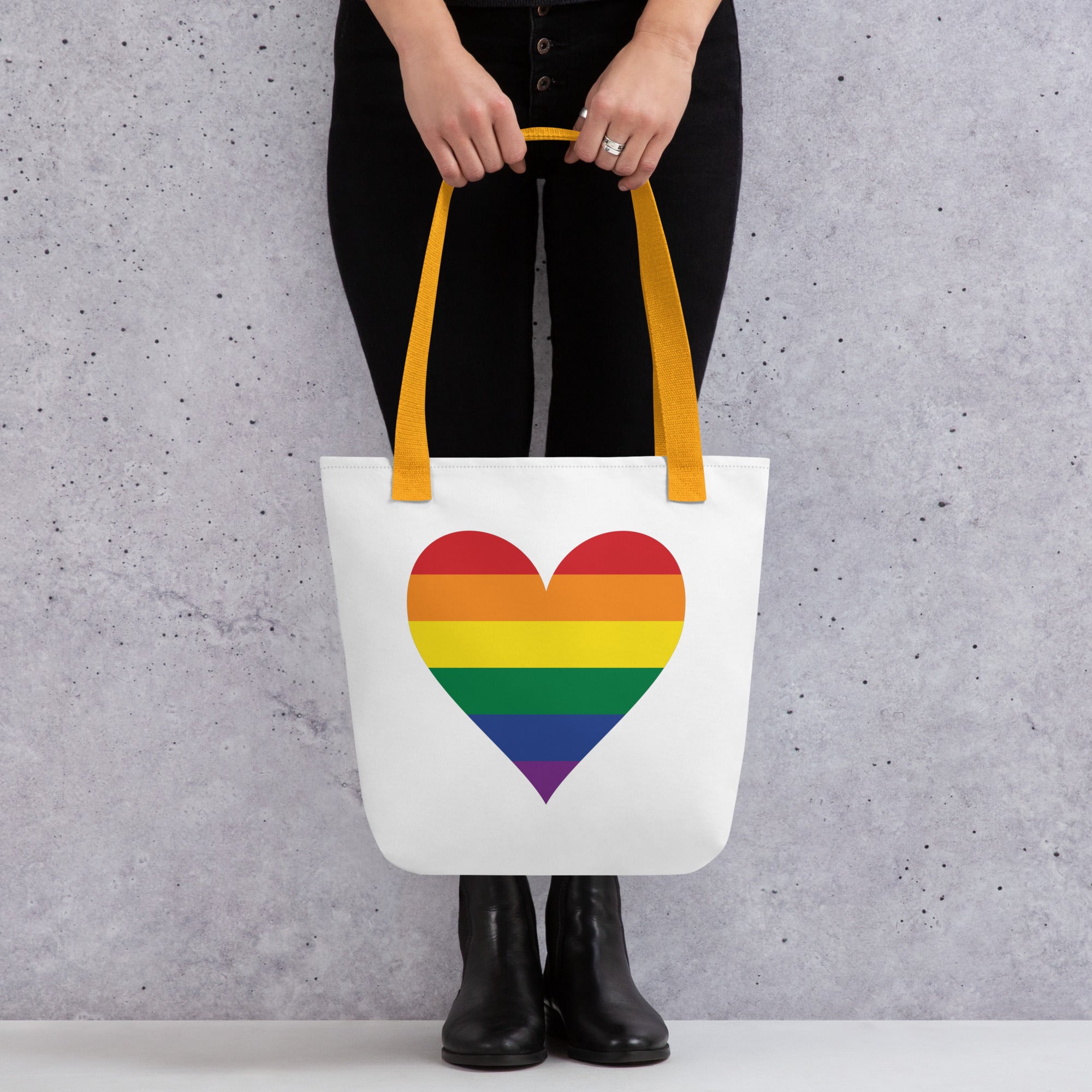 Tote bag Pride Rainbow Heart