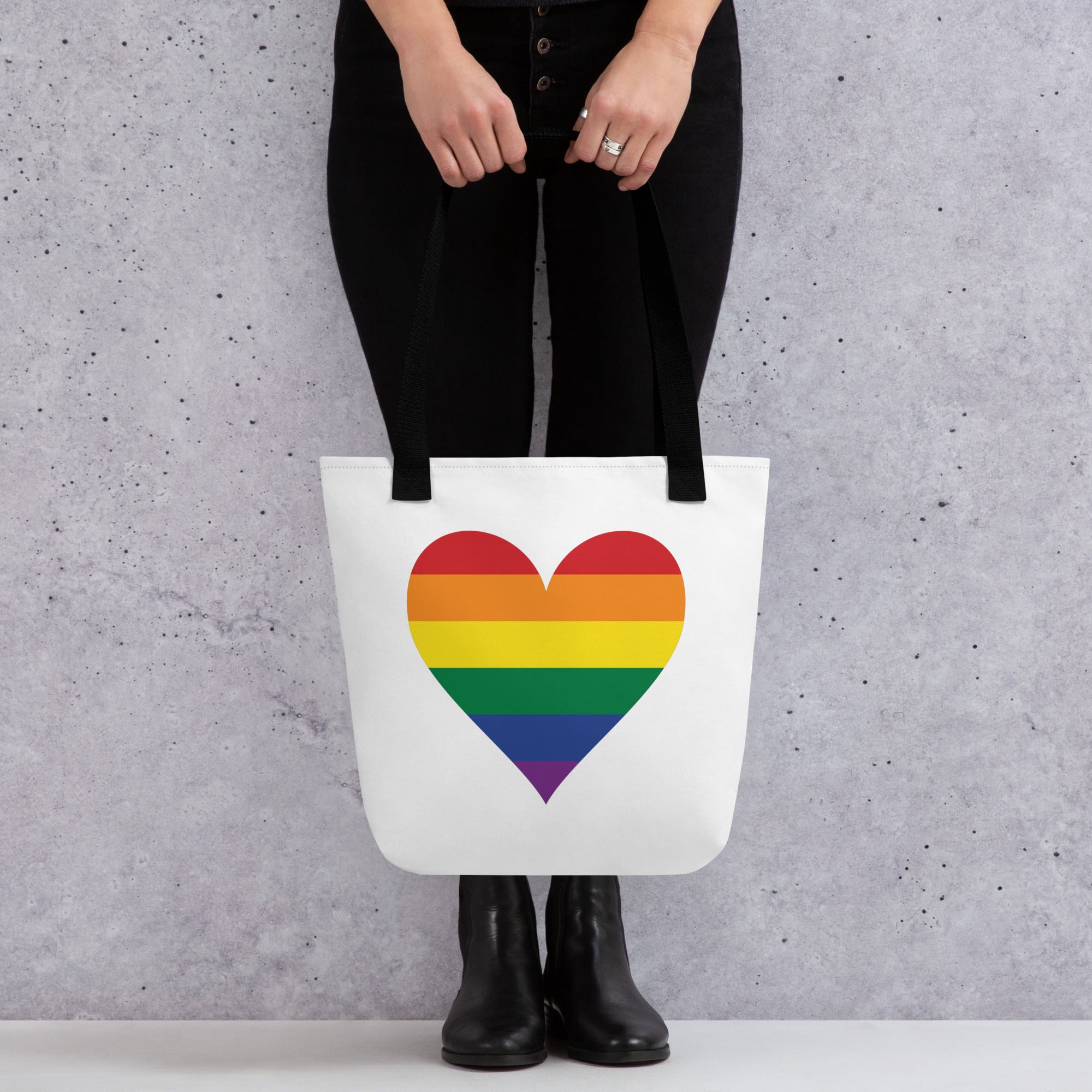 Tote bag Pride Rainbow Heart