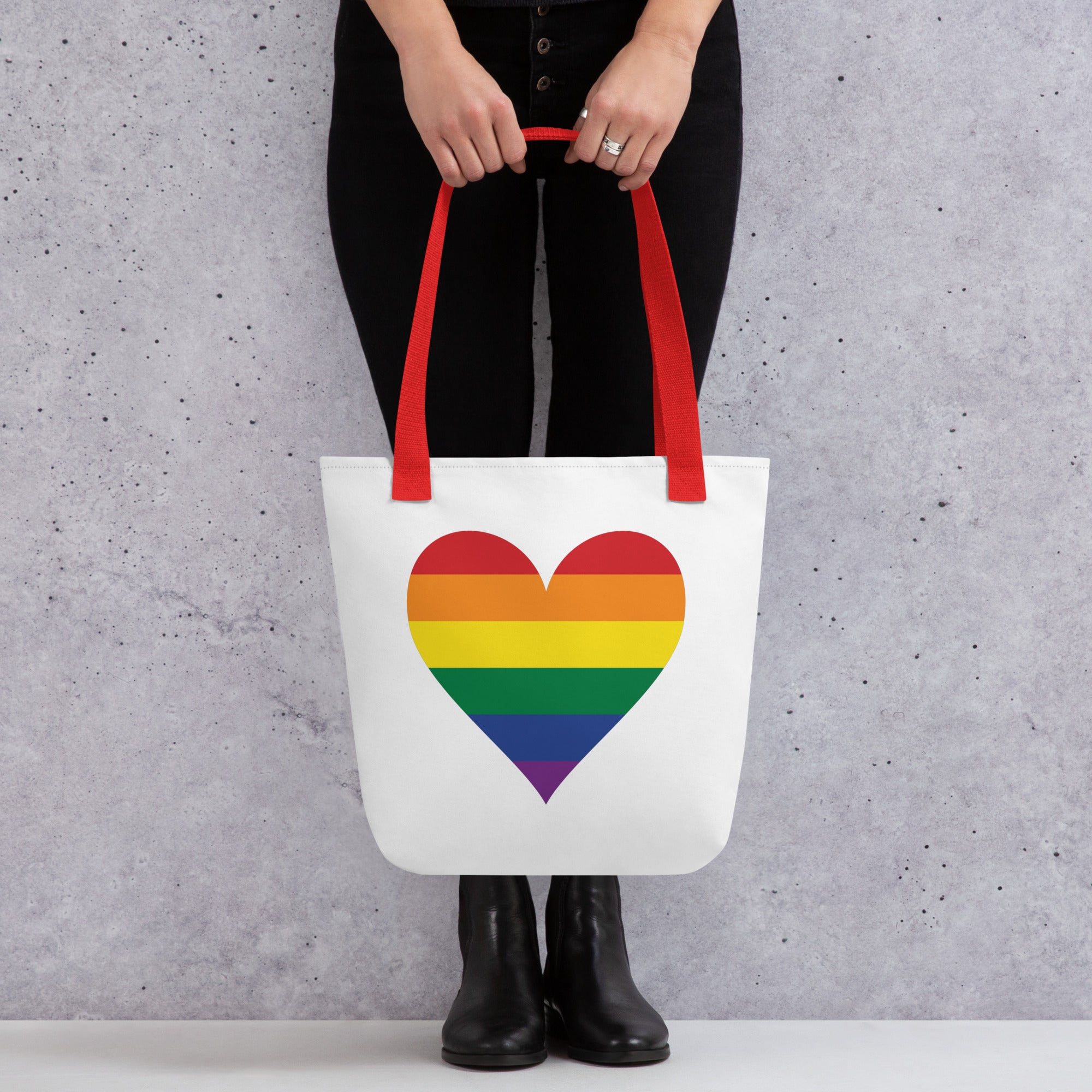 Tote bag Pride Rainbow Heart