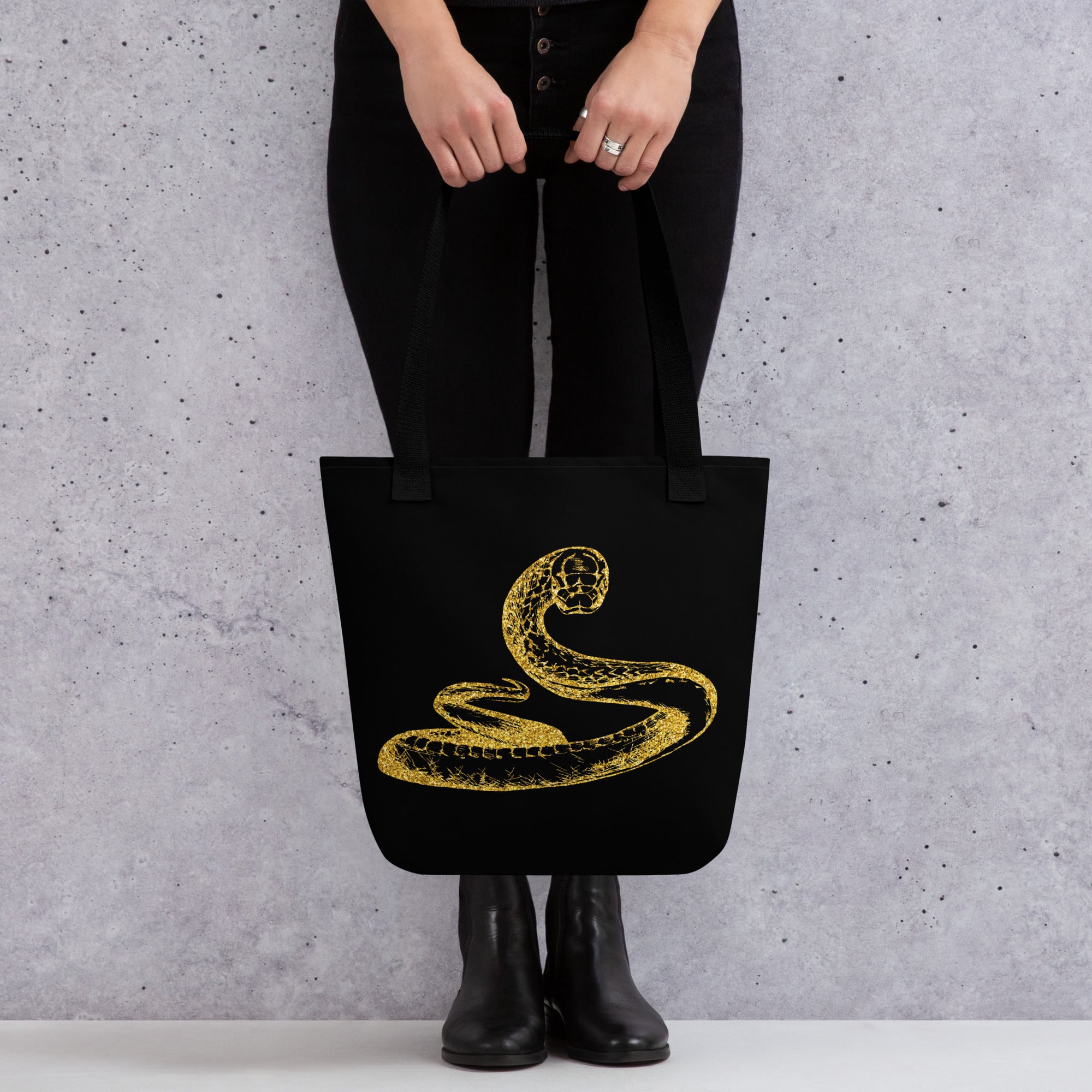 Tote bag Snake Black