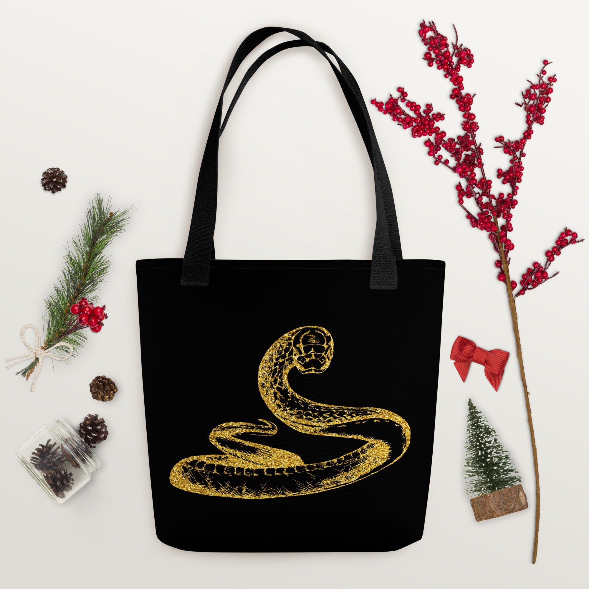Tote bag Snake Black