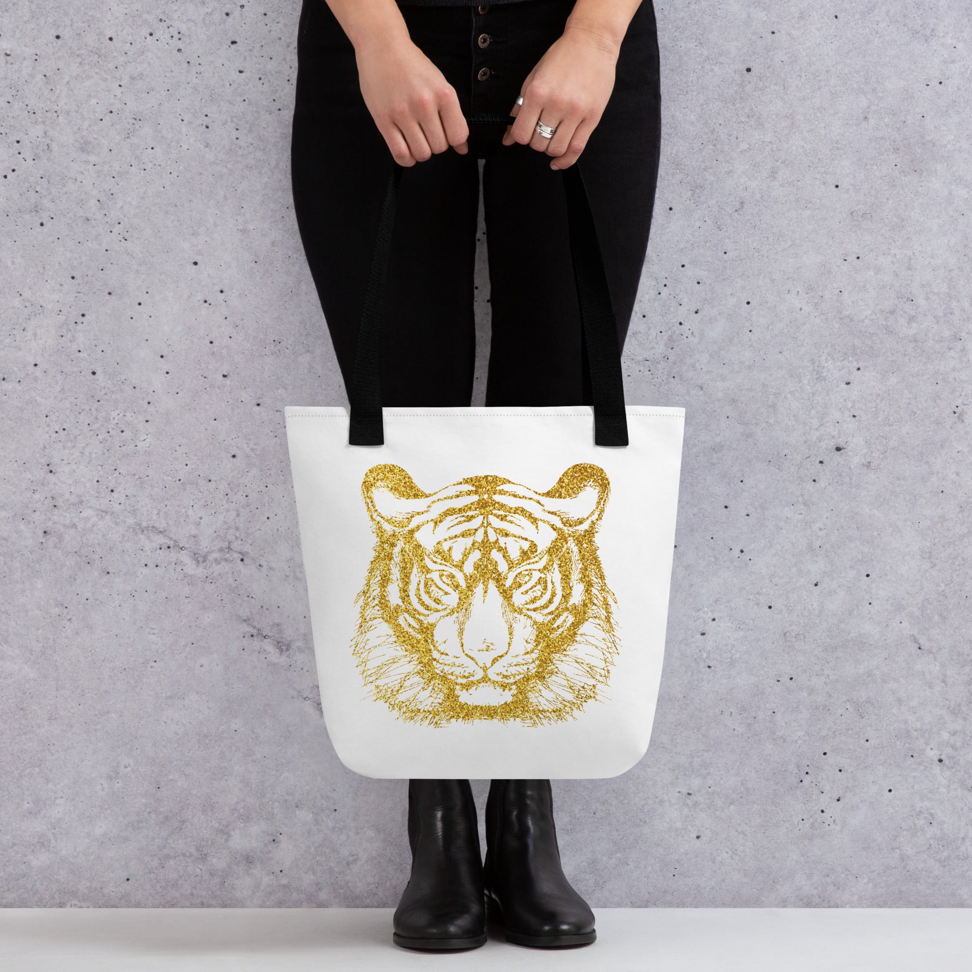 Tote bag Tiger White