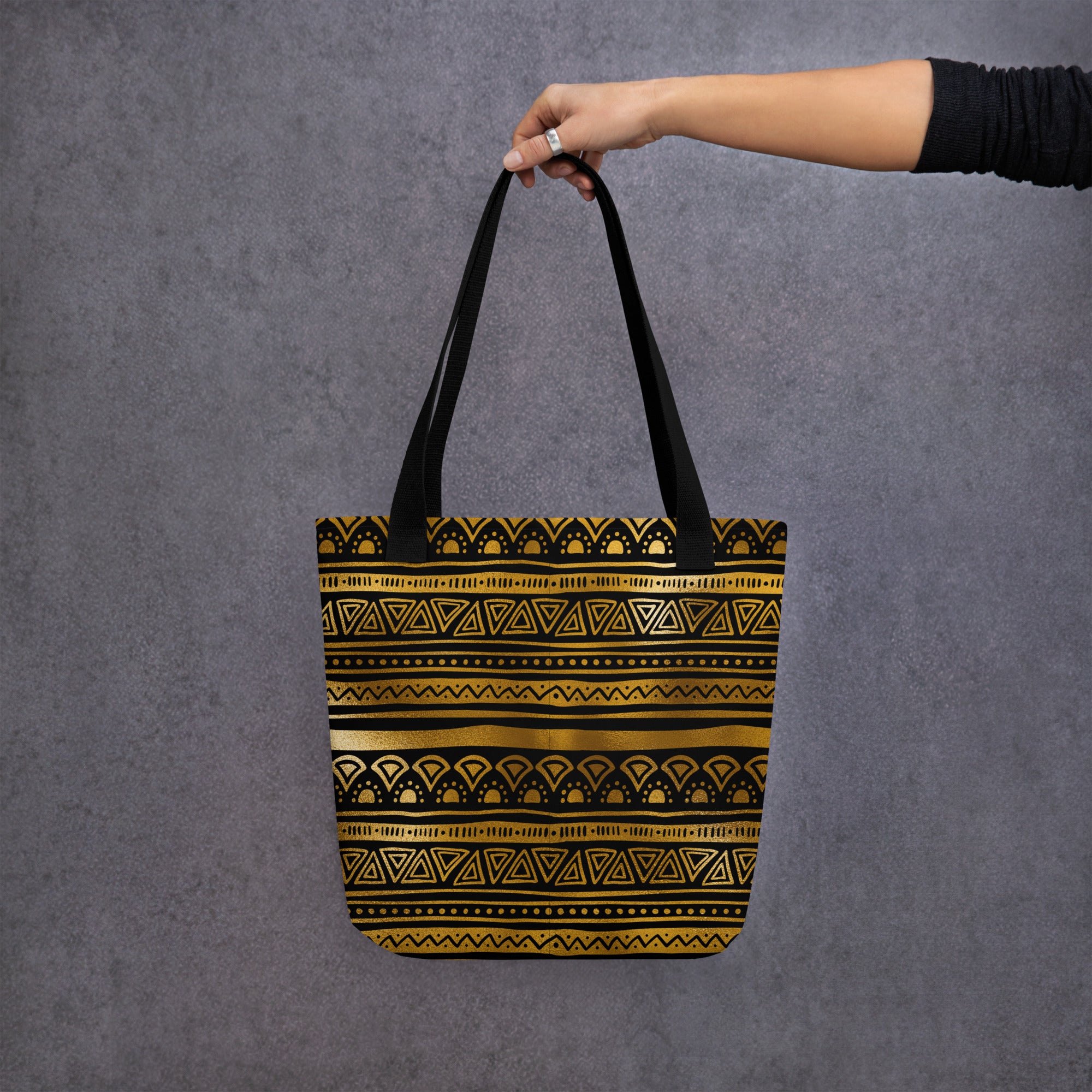 Tote bag Tribal Patterns Black