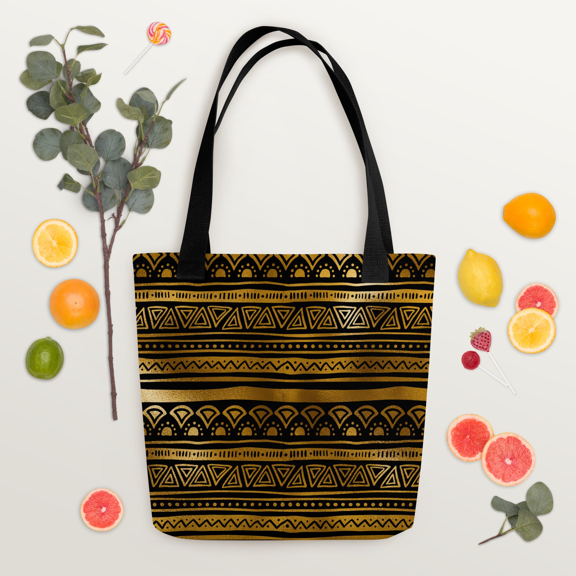 Tote bag Tribal Patterns Black