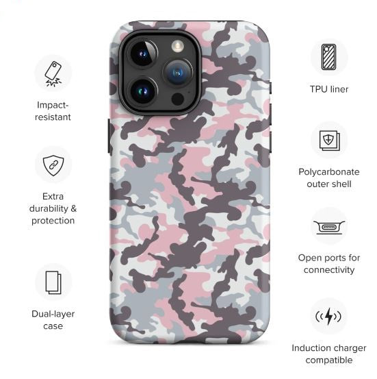 Tough Case for iPhone® Camo Pink