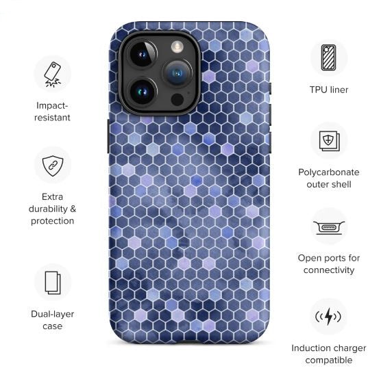 Tough Case for iPhone® Honeycomb Blue