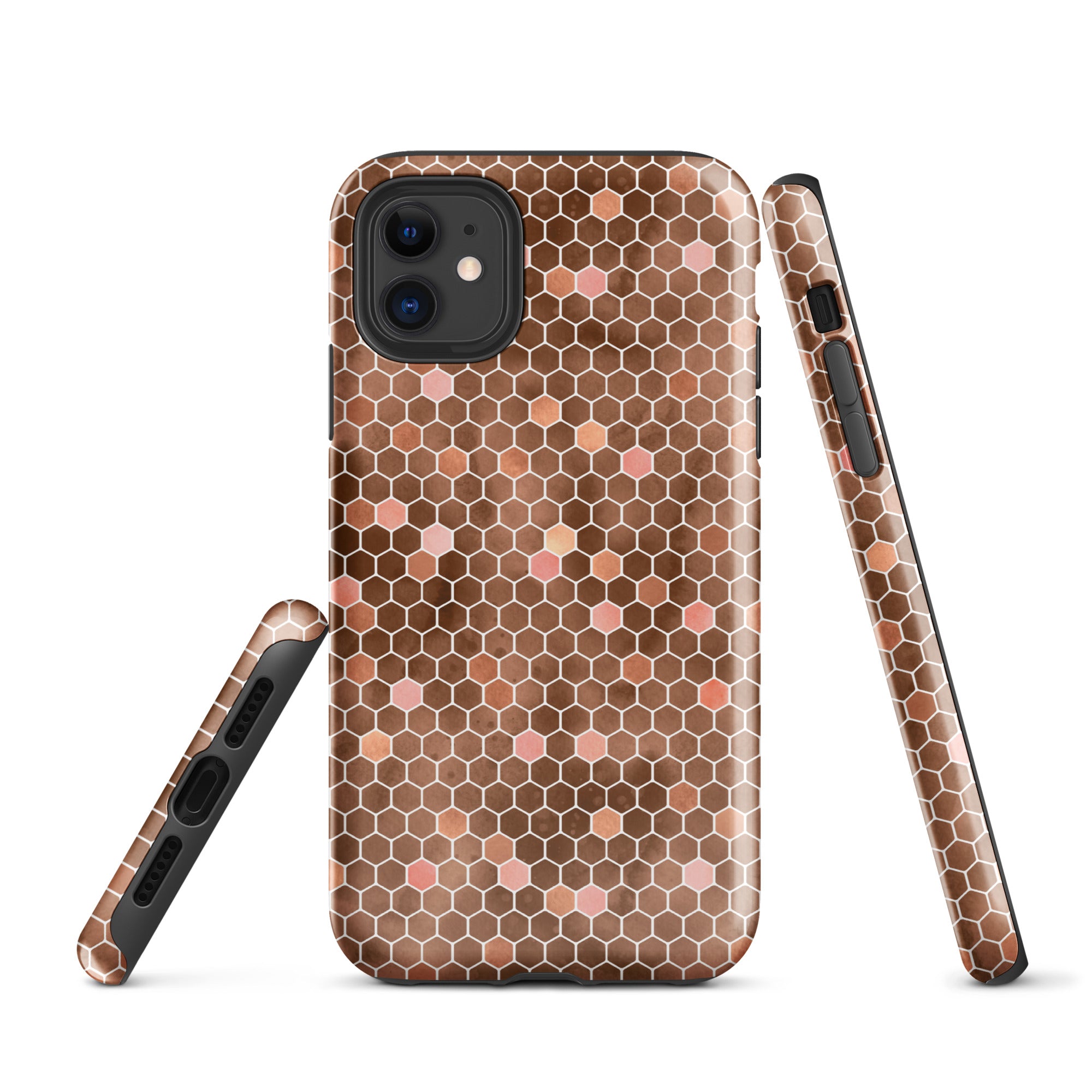 Tough Case for iPhone® Honeycomb Brown