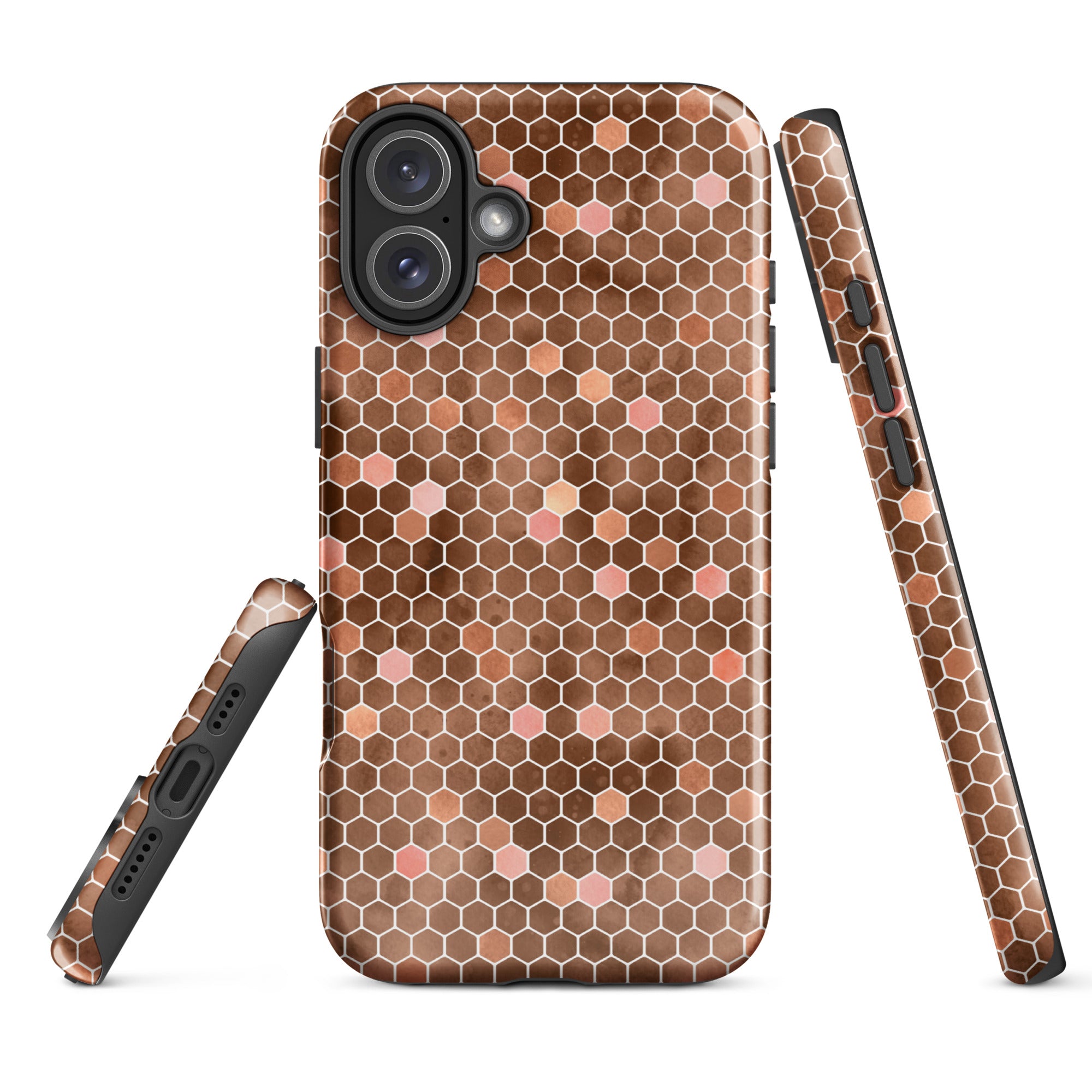 Tough Case for iPhone® Honeycomb Brown