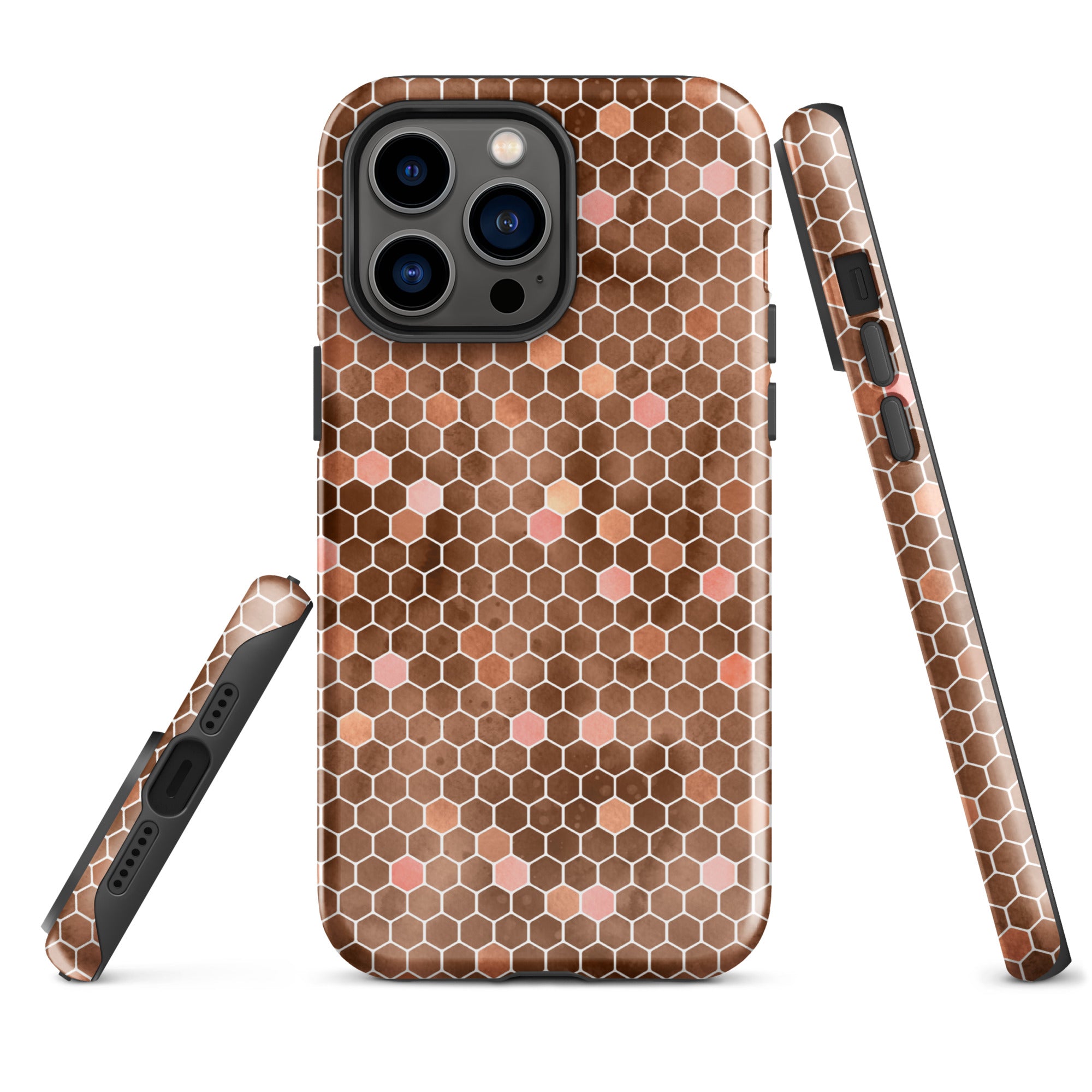Tough Case for iPhone® Honeycomb Brown