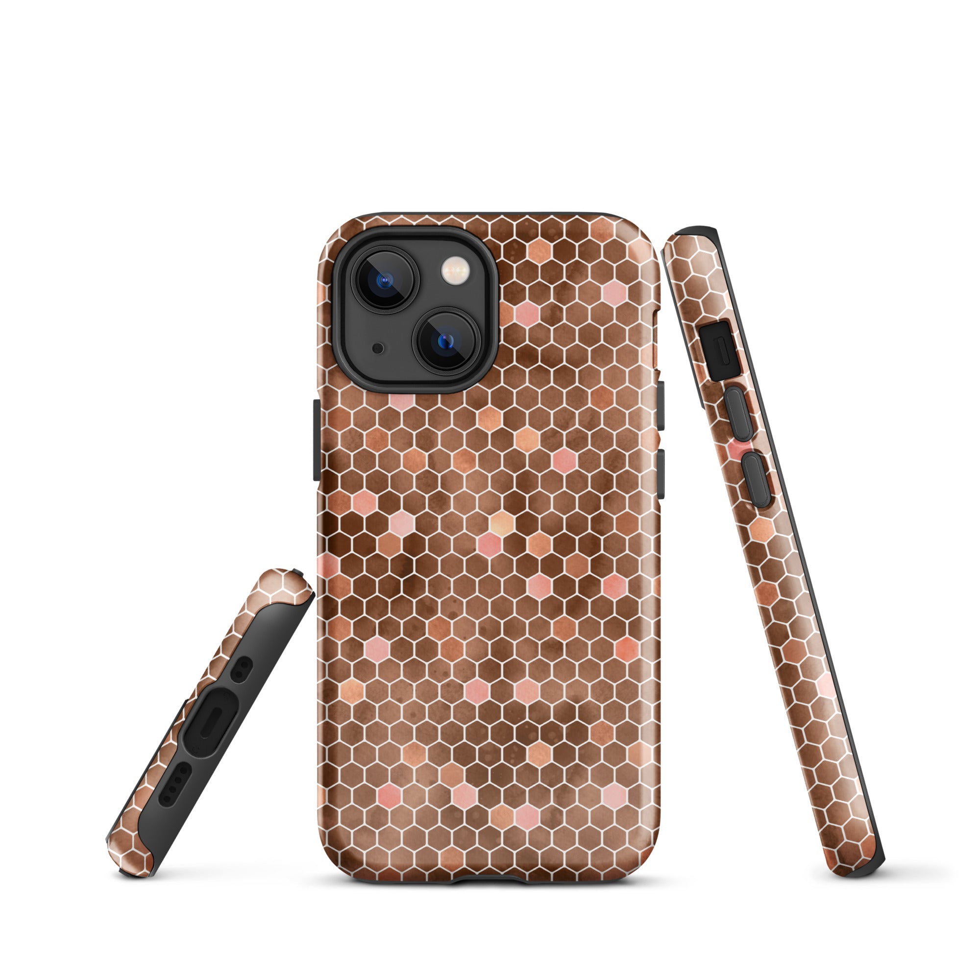 Tough Case for iPhone® Honeycomb Brown