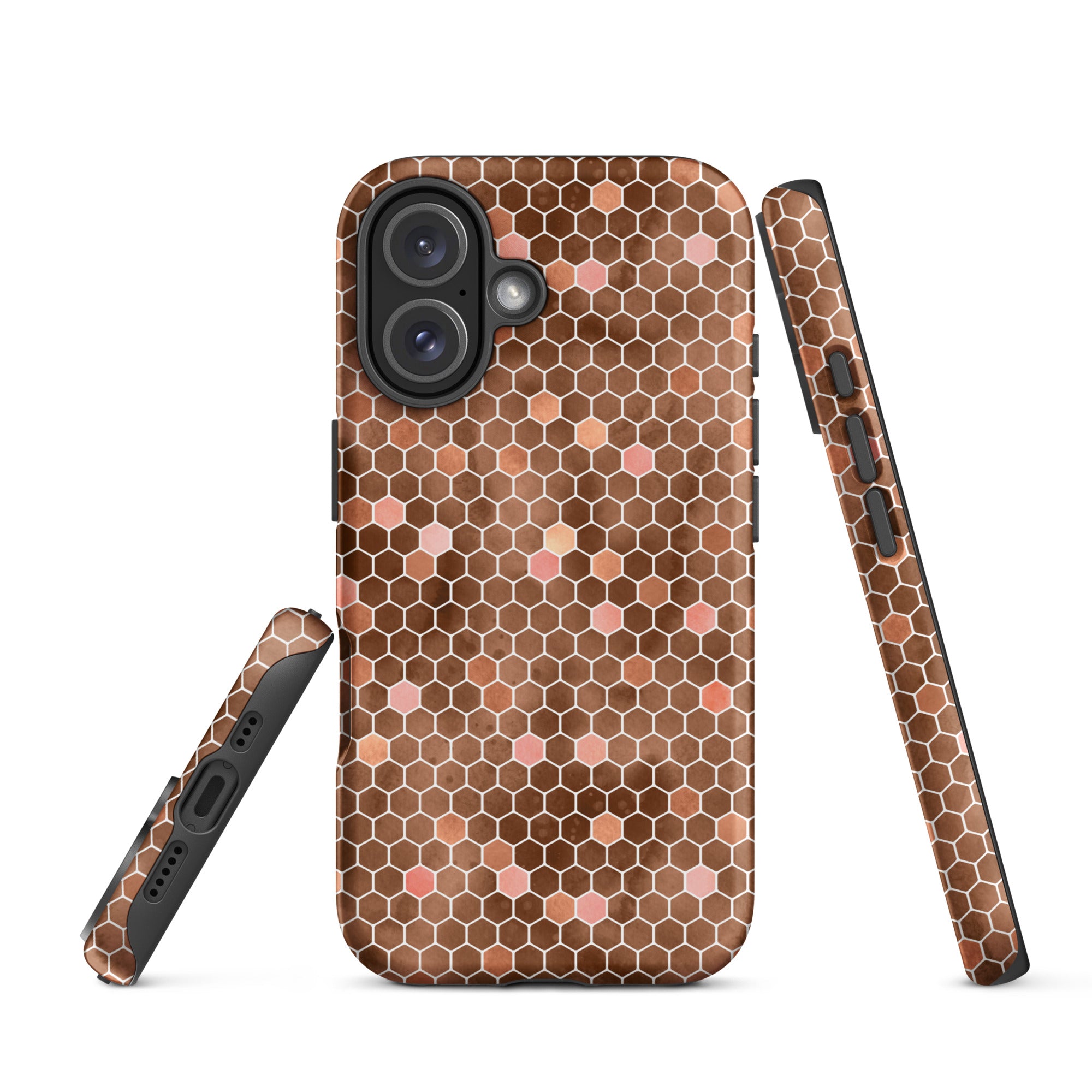 Tough Case for iPhone® Honeycomb Brown