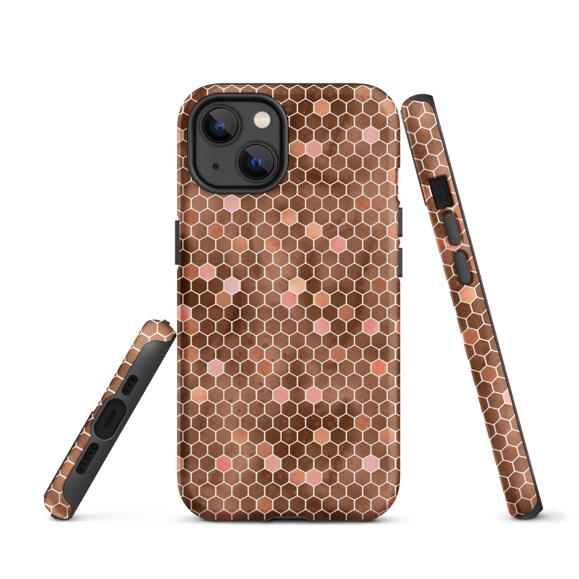 Tough Case for iPhone® Honeycomb Brown
