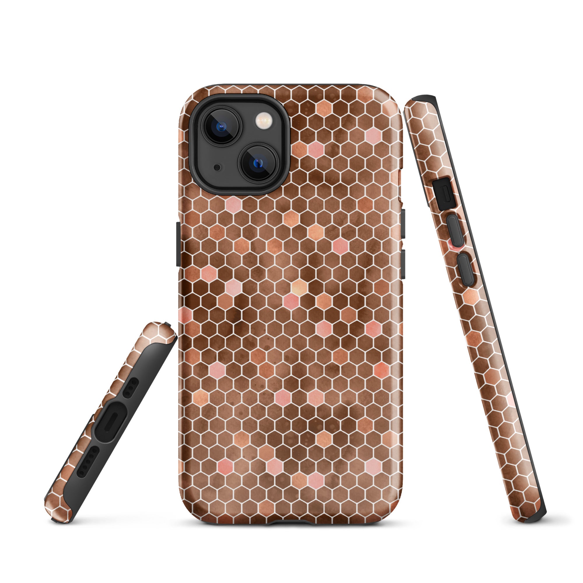 Tough Case for iPhone® Honeycomb Brown