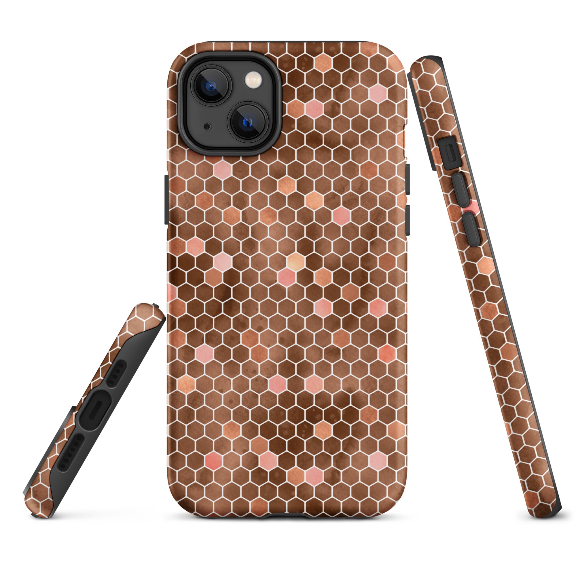 Tough Case for iPhone® Honeycomb Brown
