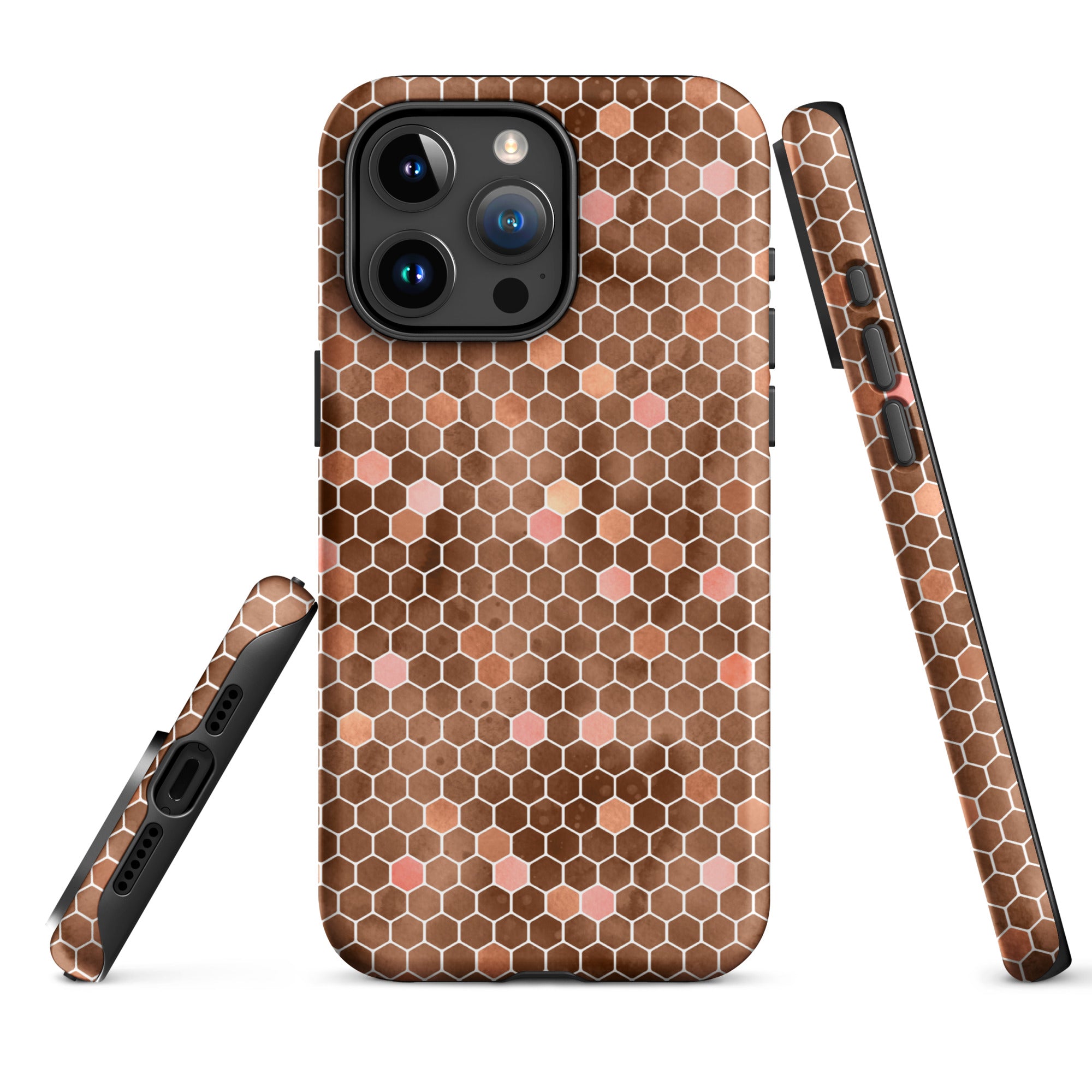 Tough Case for iPhone® Honeycomb Brown