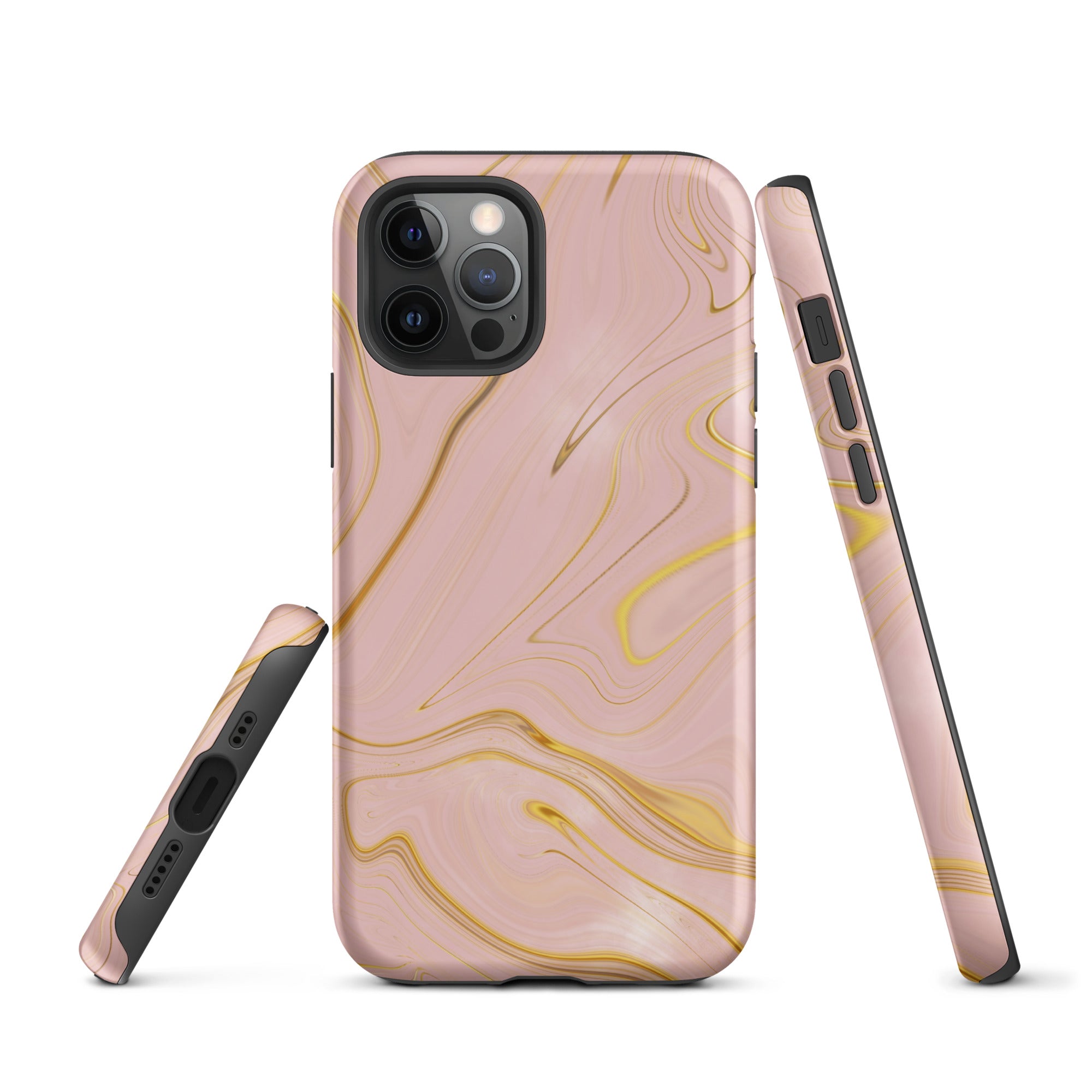 Tough Case for iPhone® Liquid Gold Marble Pink