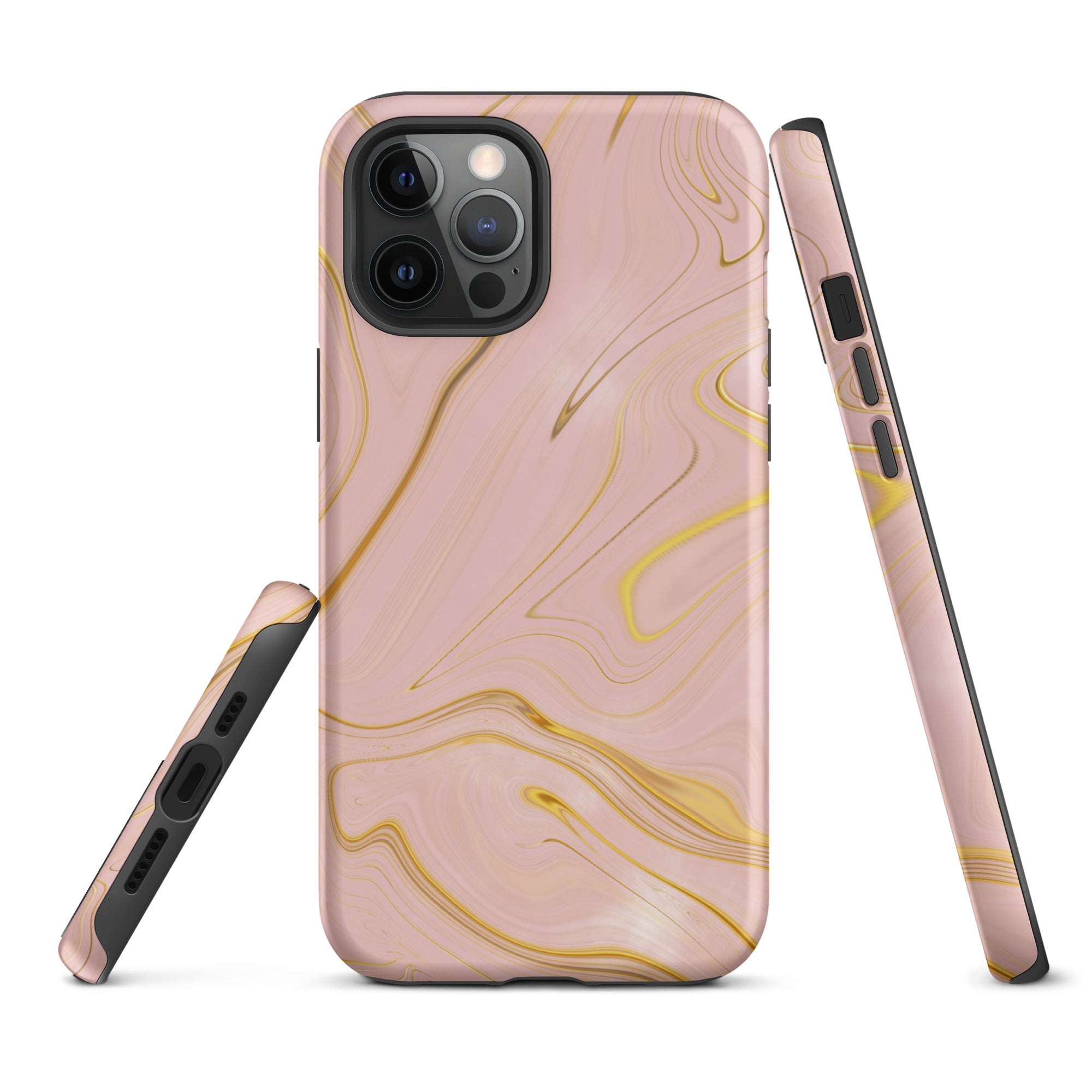 Tough Case for iPhone® Liquid Gold Marble Pink