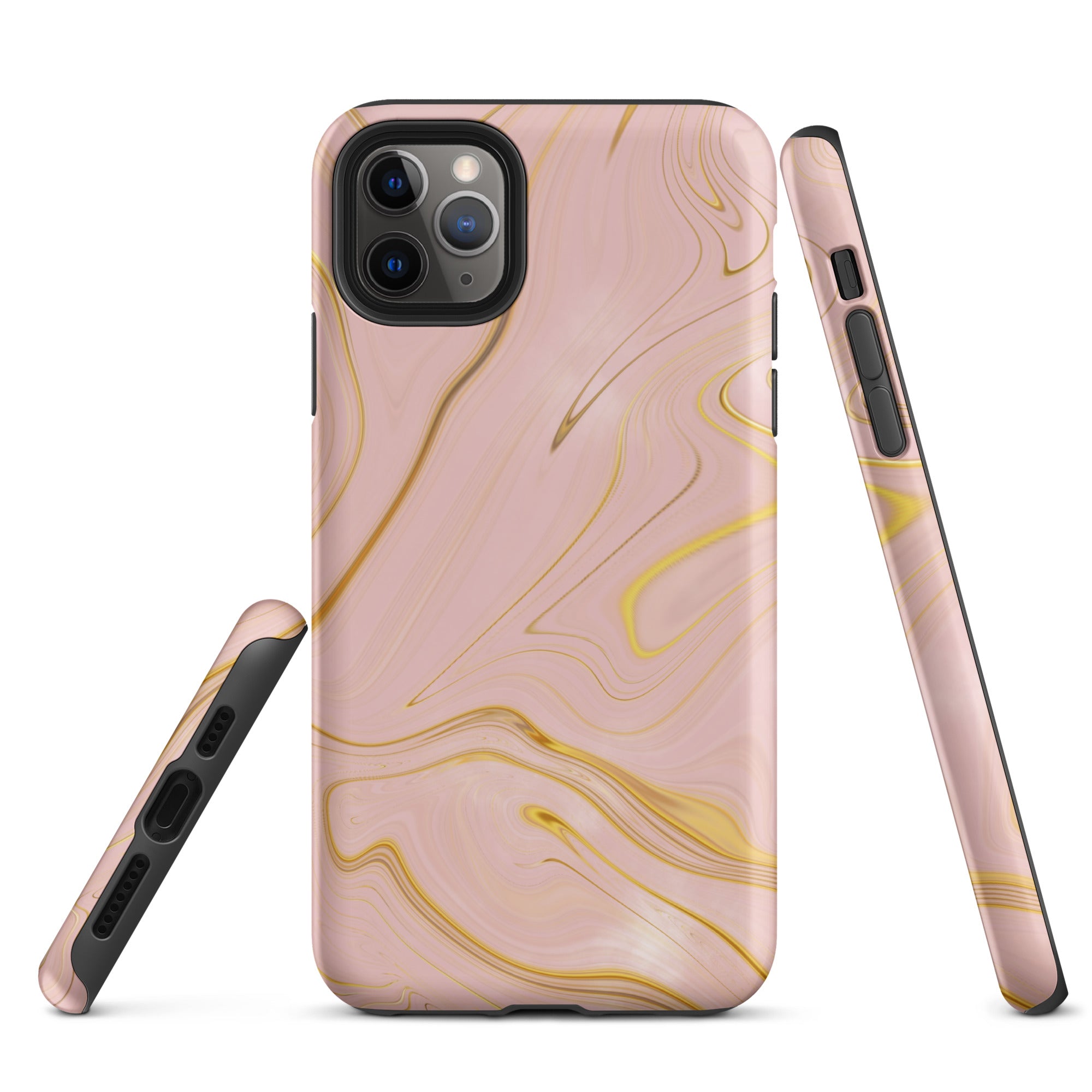 Tough Case for iPhone® Liquid Gold Marble Pink