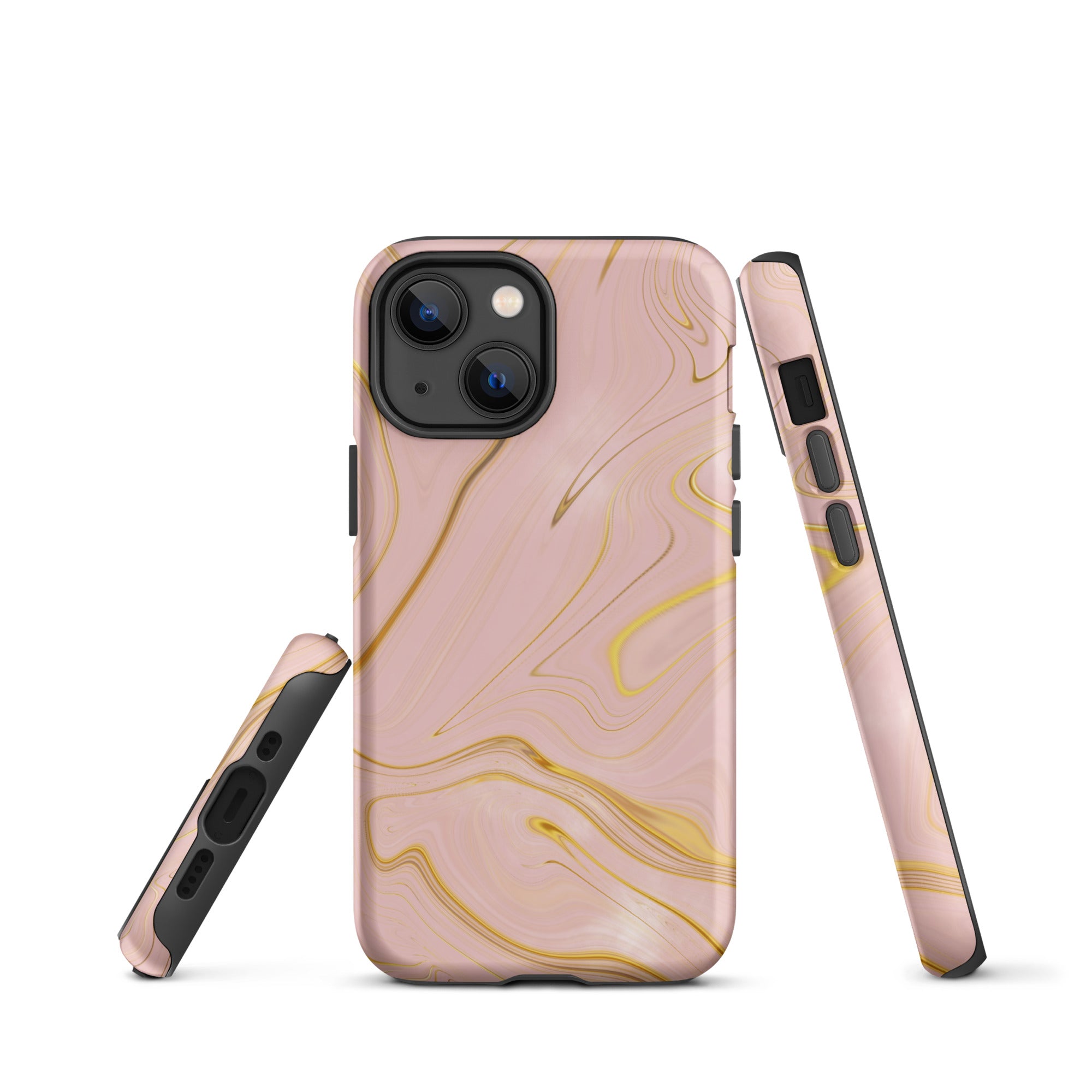 Tough Case for iPhone® Liquid Gold Marble Pink