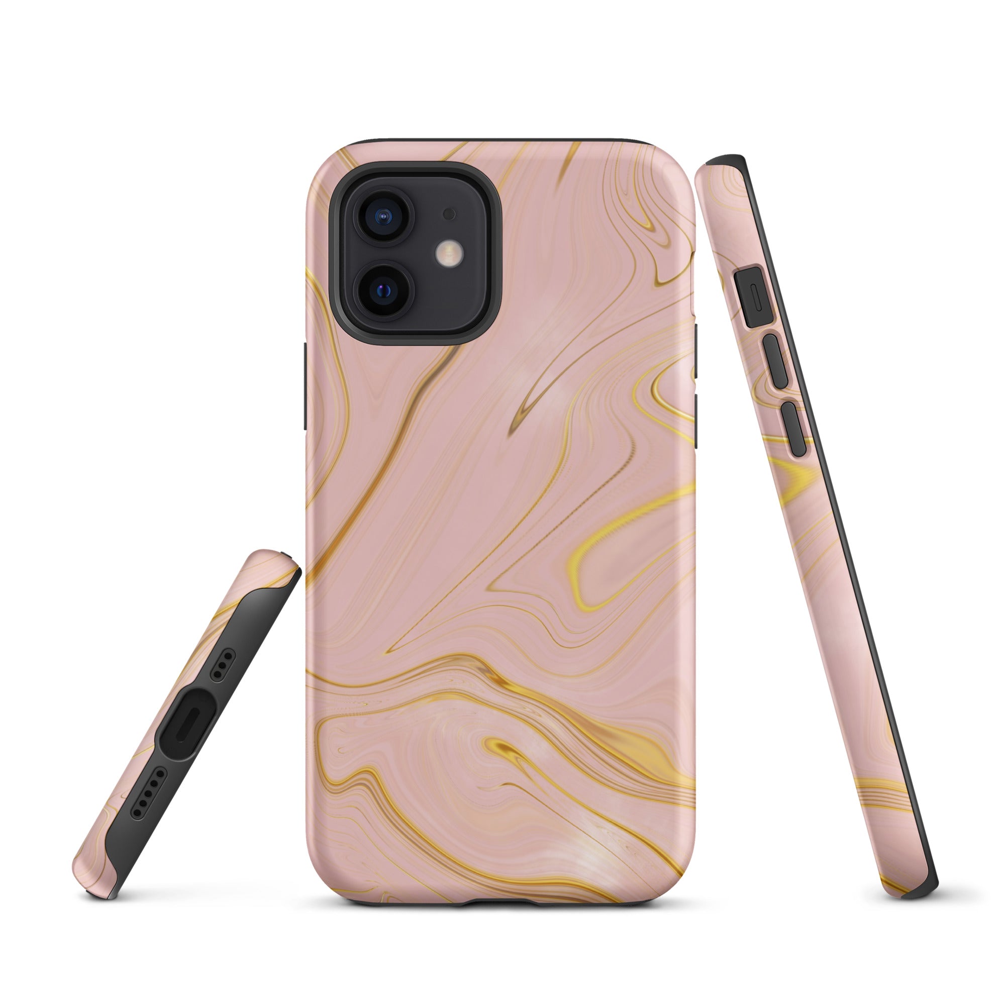 Tough Case for iPhone® Liquid Gold Marble Pink