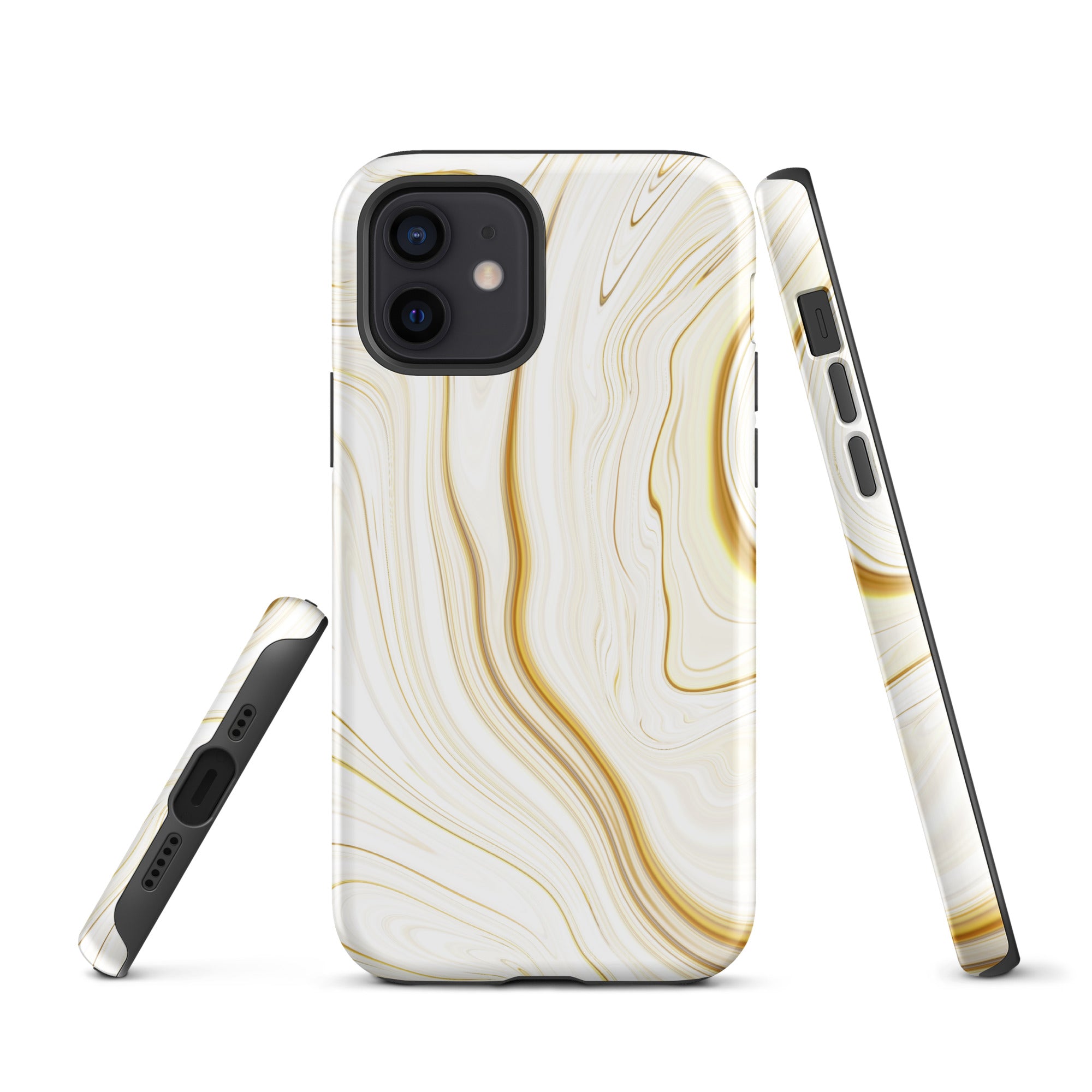 Tough Case for iPhone® Liquid Gold Marble White