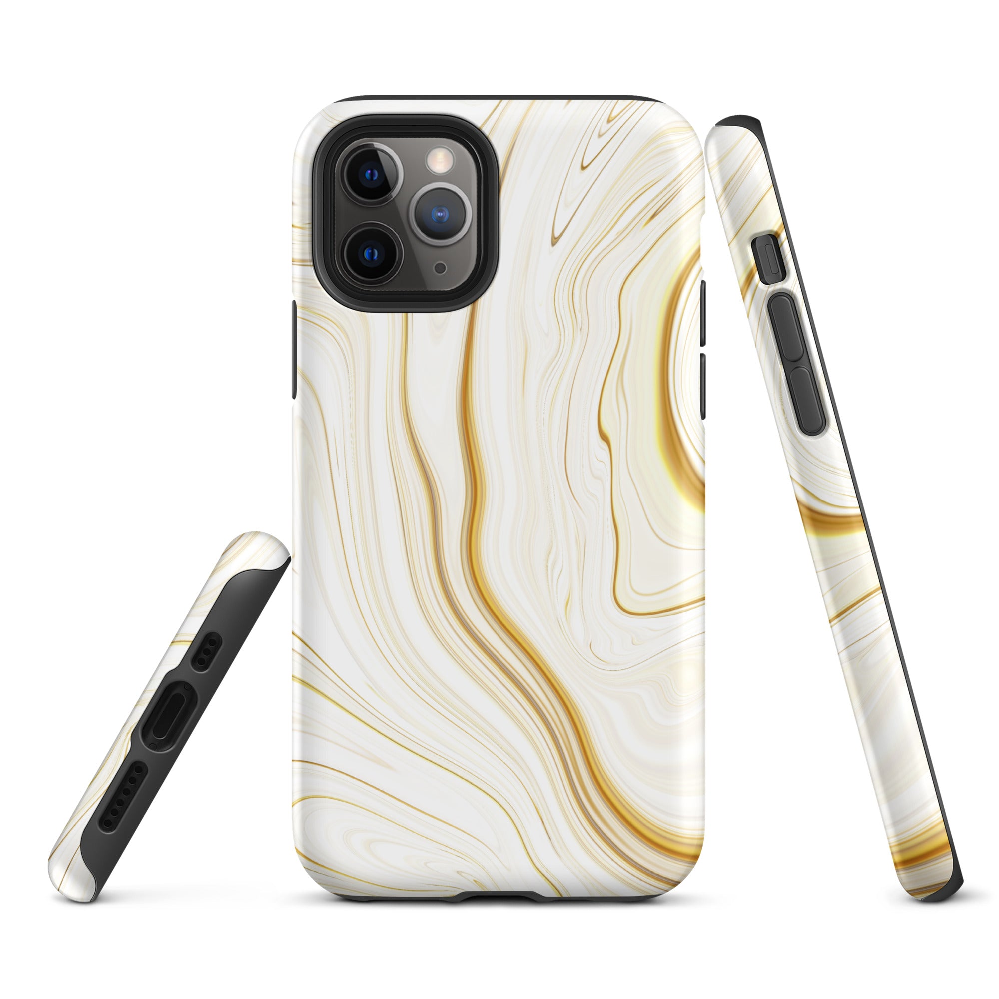 Tough Case for iPhone® Liquid Gold Marble White