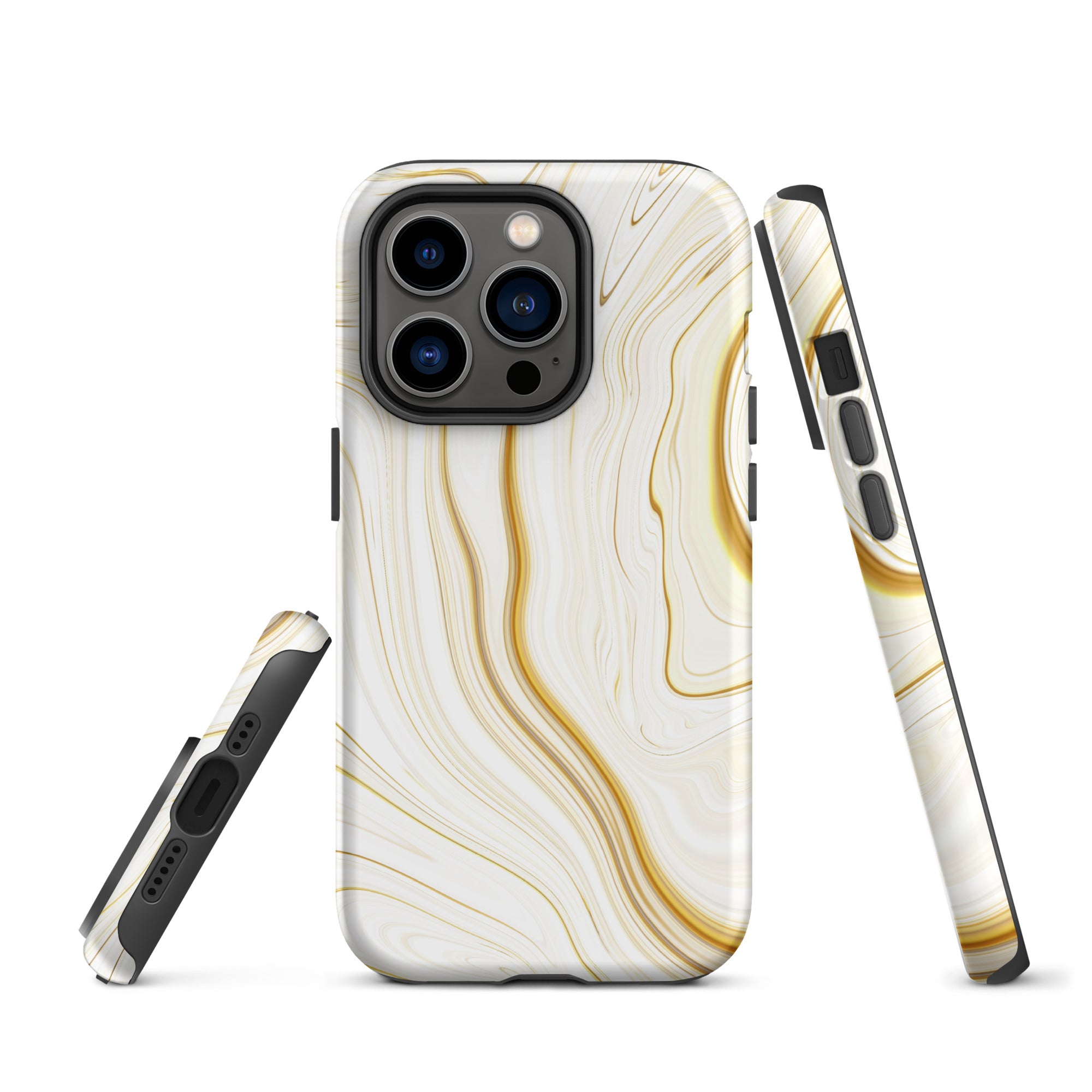 Tough Case for iPhone® Liquid Gold Marble White