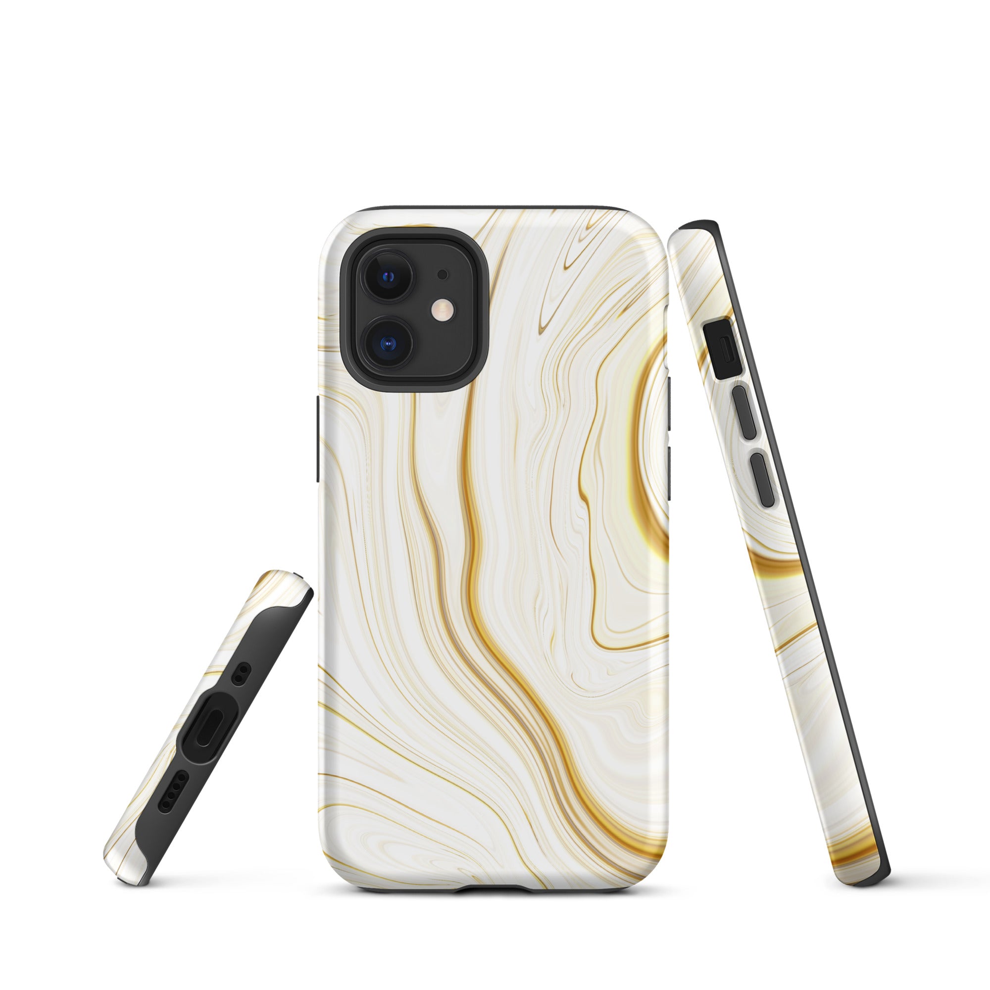 Tough Case for iPhone® Liquid Gold Marble White
