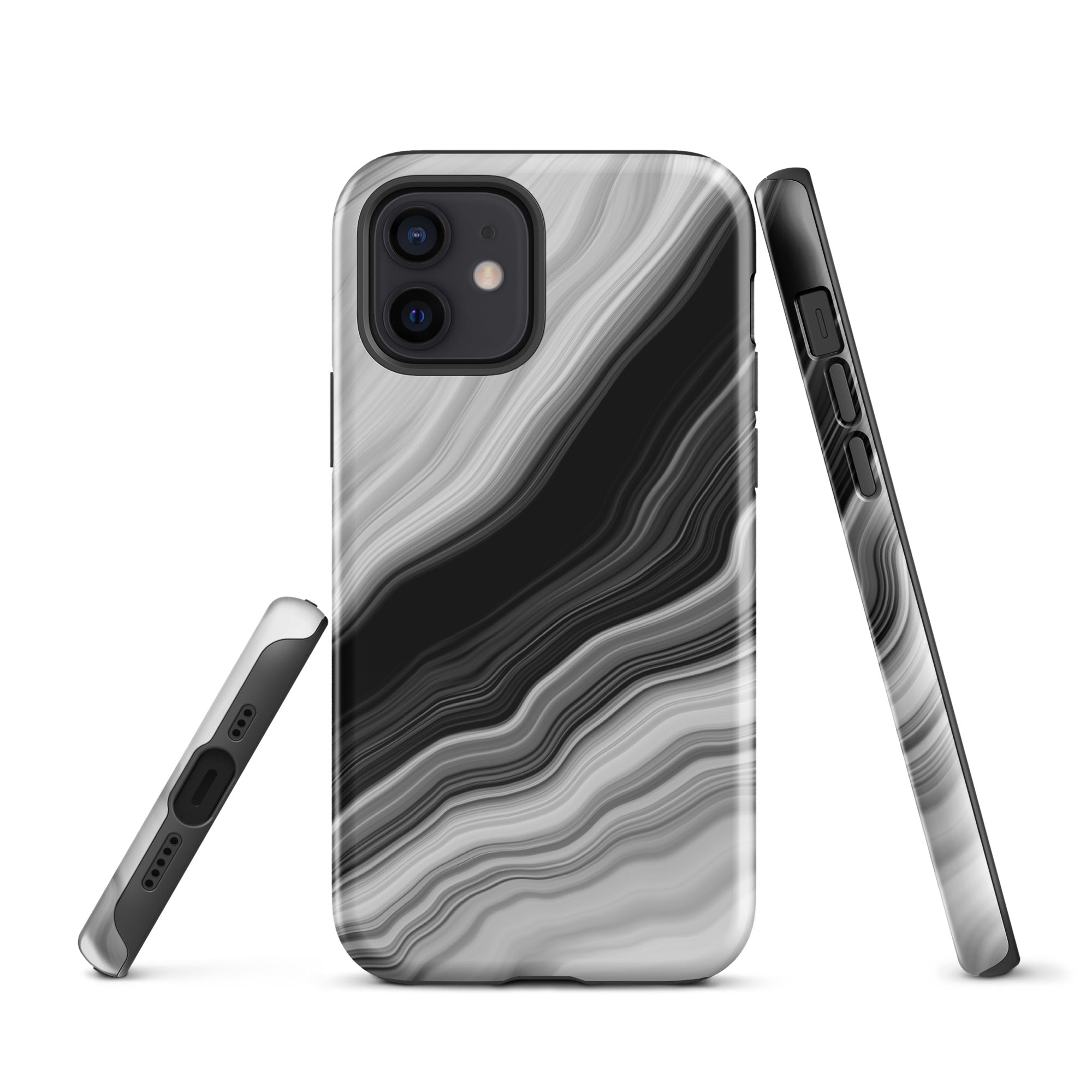 Tough Case for iPhone® Liquid Marble Black