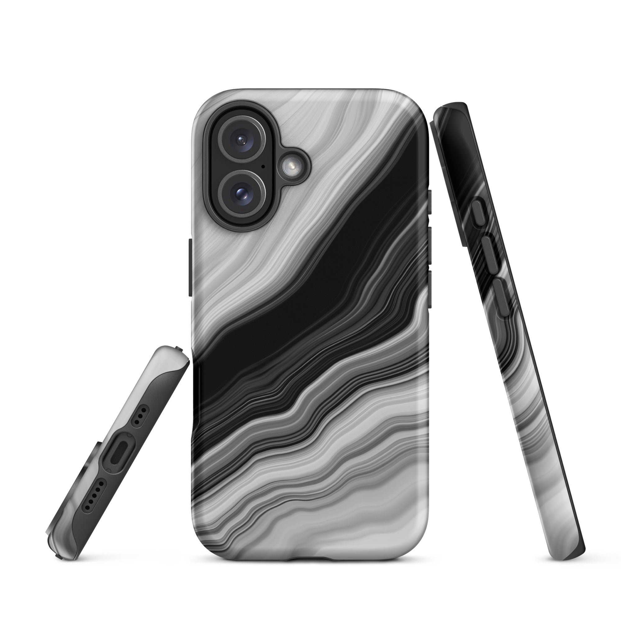 Tough Case for iPhone® Liquid Marble Black