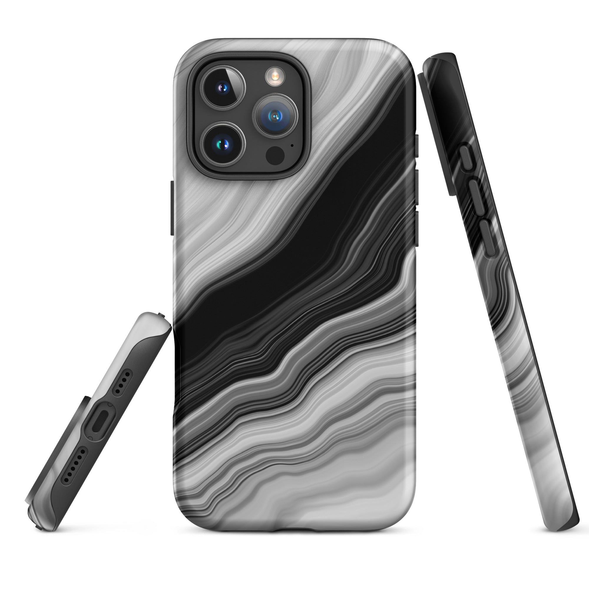 Tough Case for iPhone® Liquid Marble Black