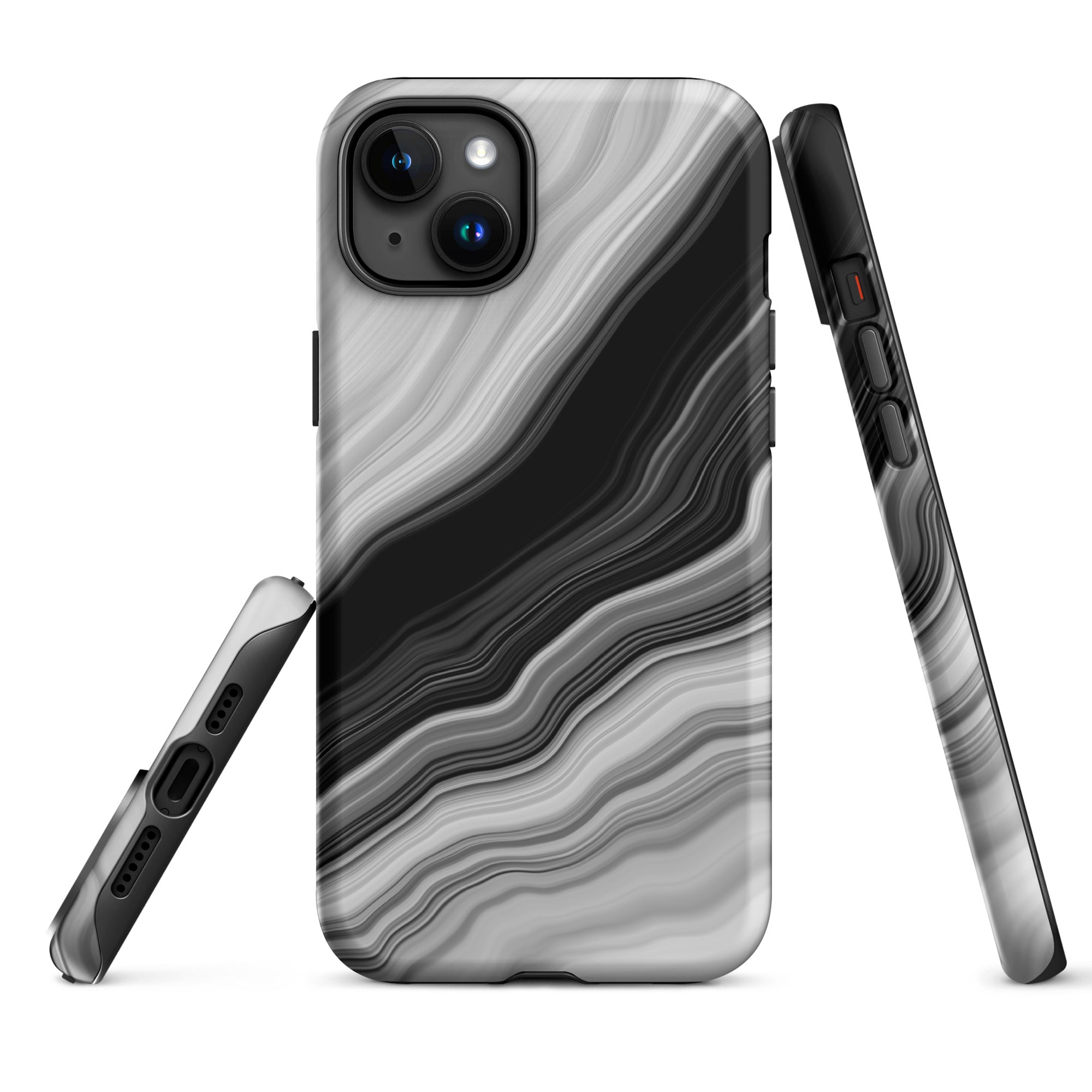 Tough Case for iPhone® Liquid Marble Black