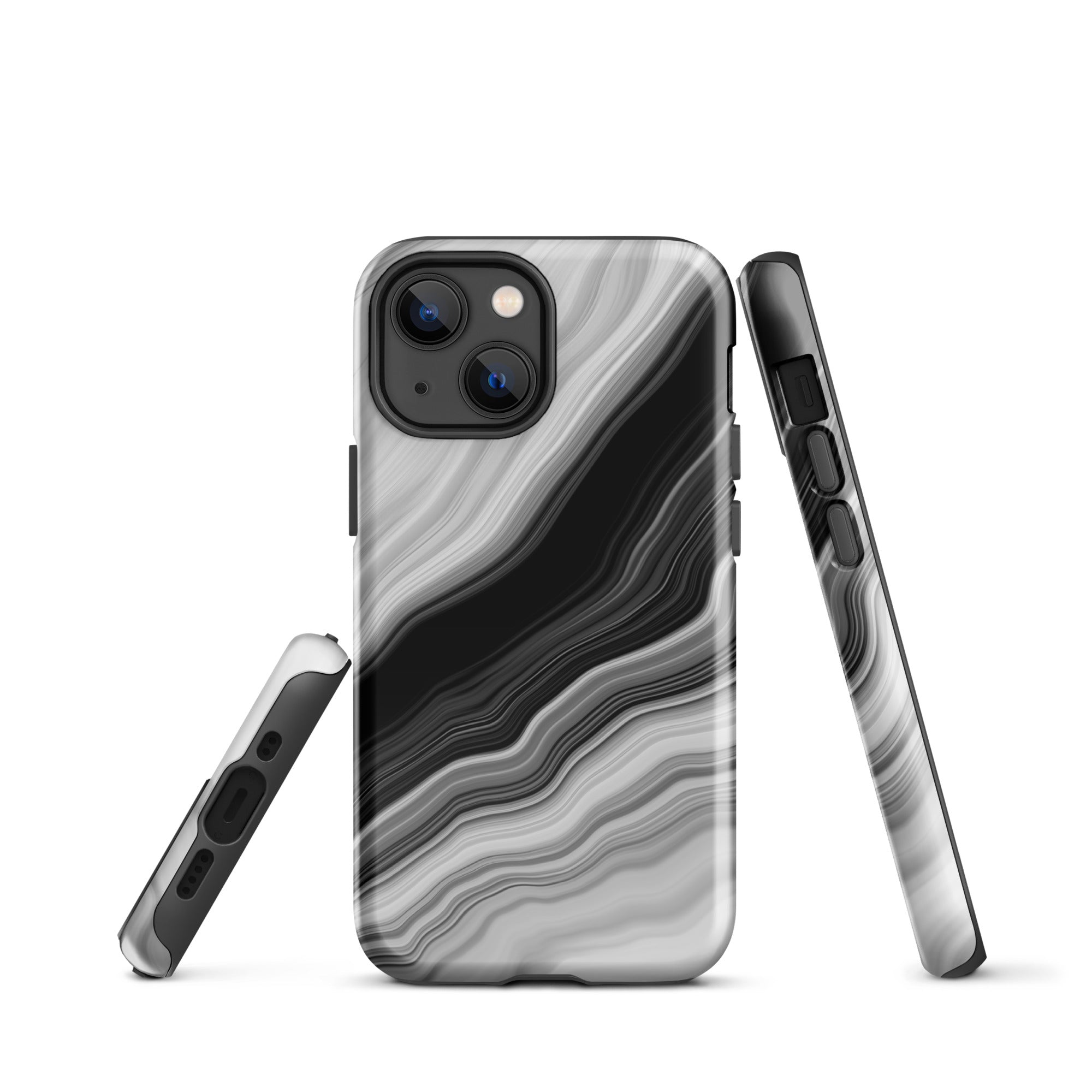 Tough Case for iPhone® Liquid Marble Black
