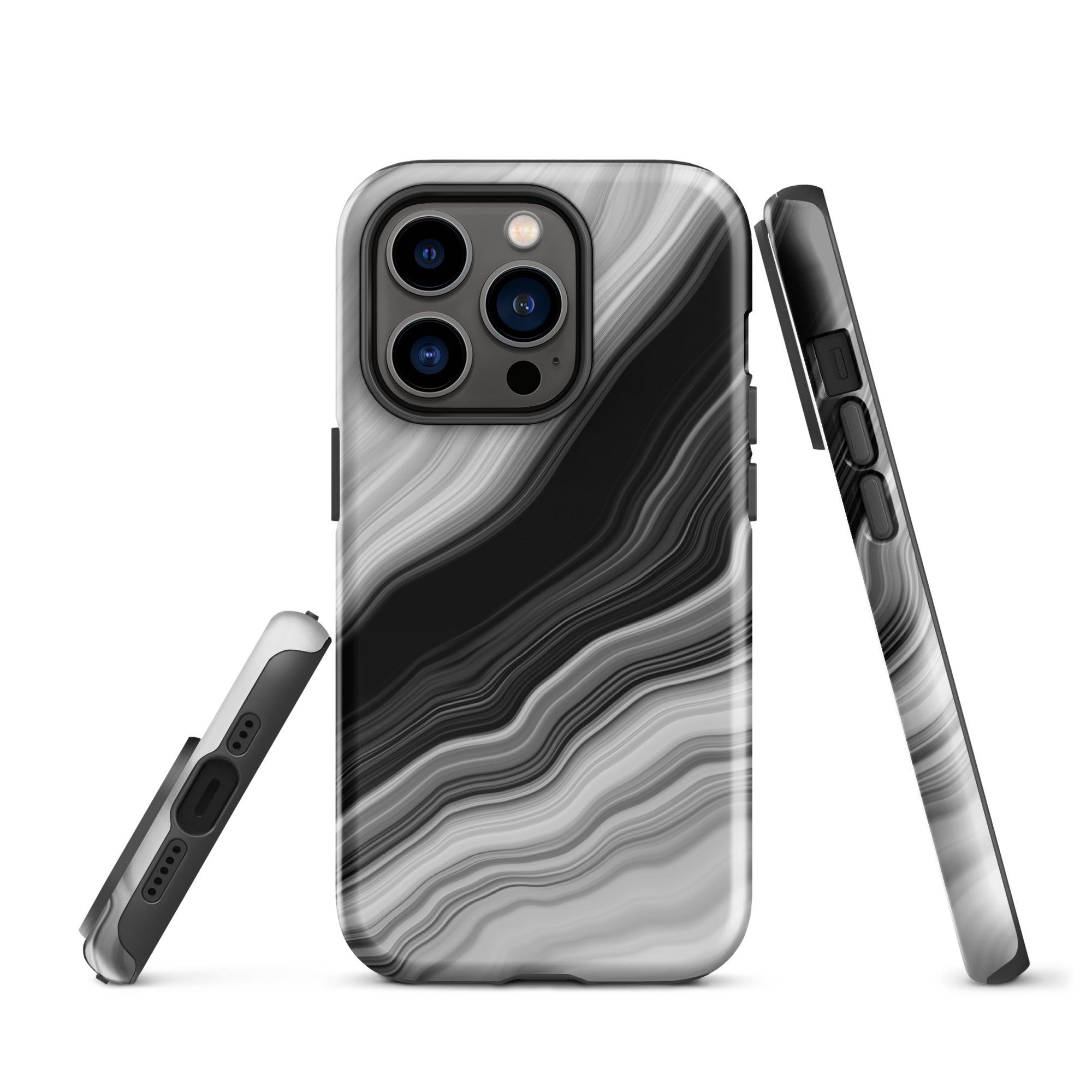 Tough Case for iPhone® Liquid Marble Black