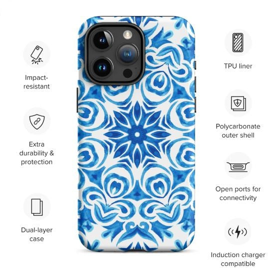 Tough Case for iPhone® Majolica Pattern II